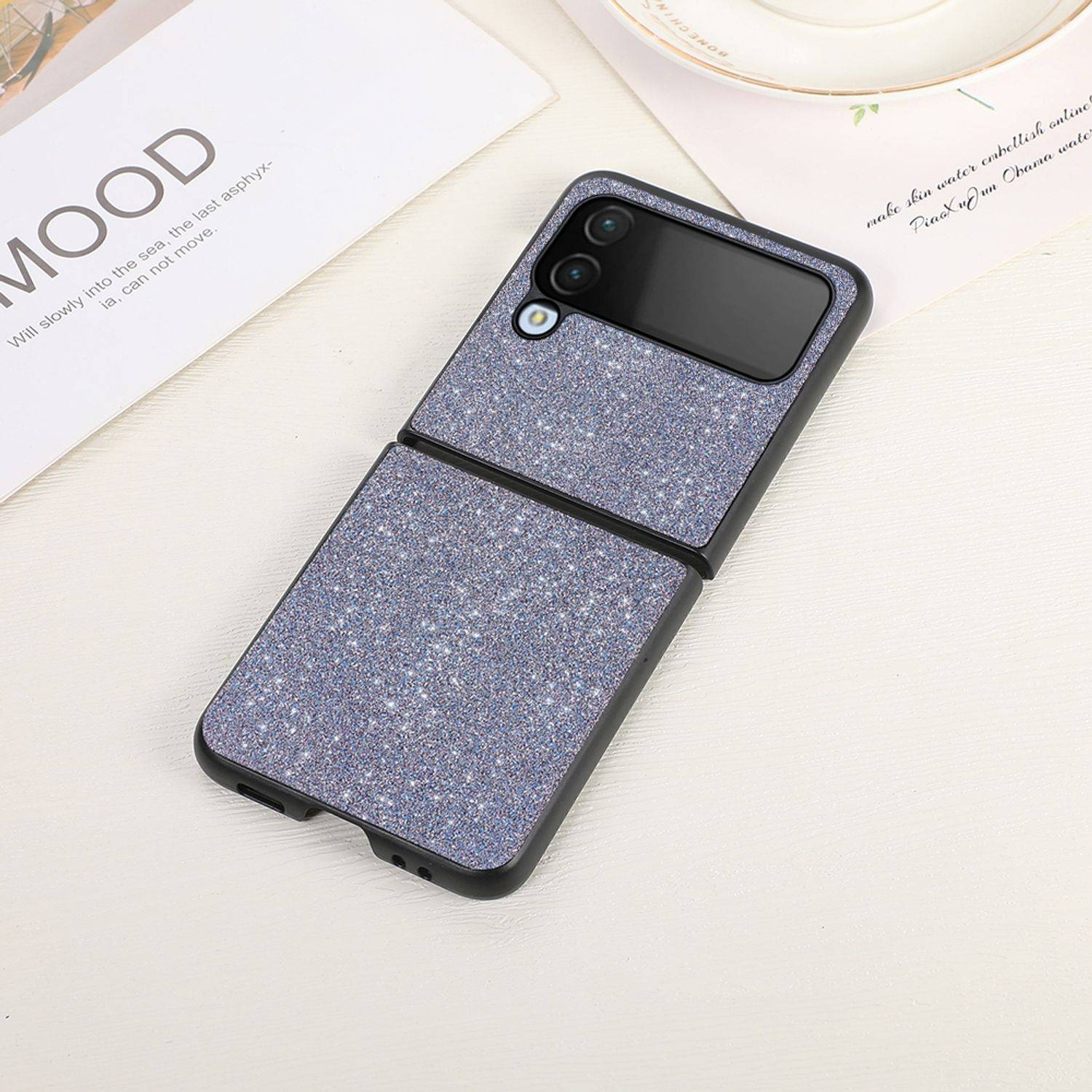 Hülle kompatibel mit Samsung Galaxy Z Flip4 5G Kunststoff Soft Handyhülle - Handy Case Schwarz