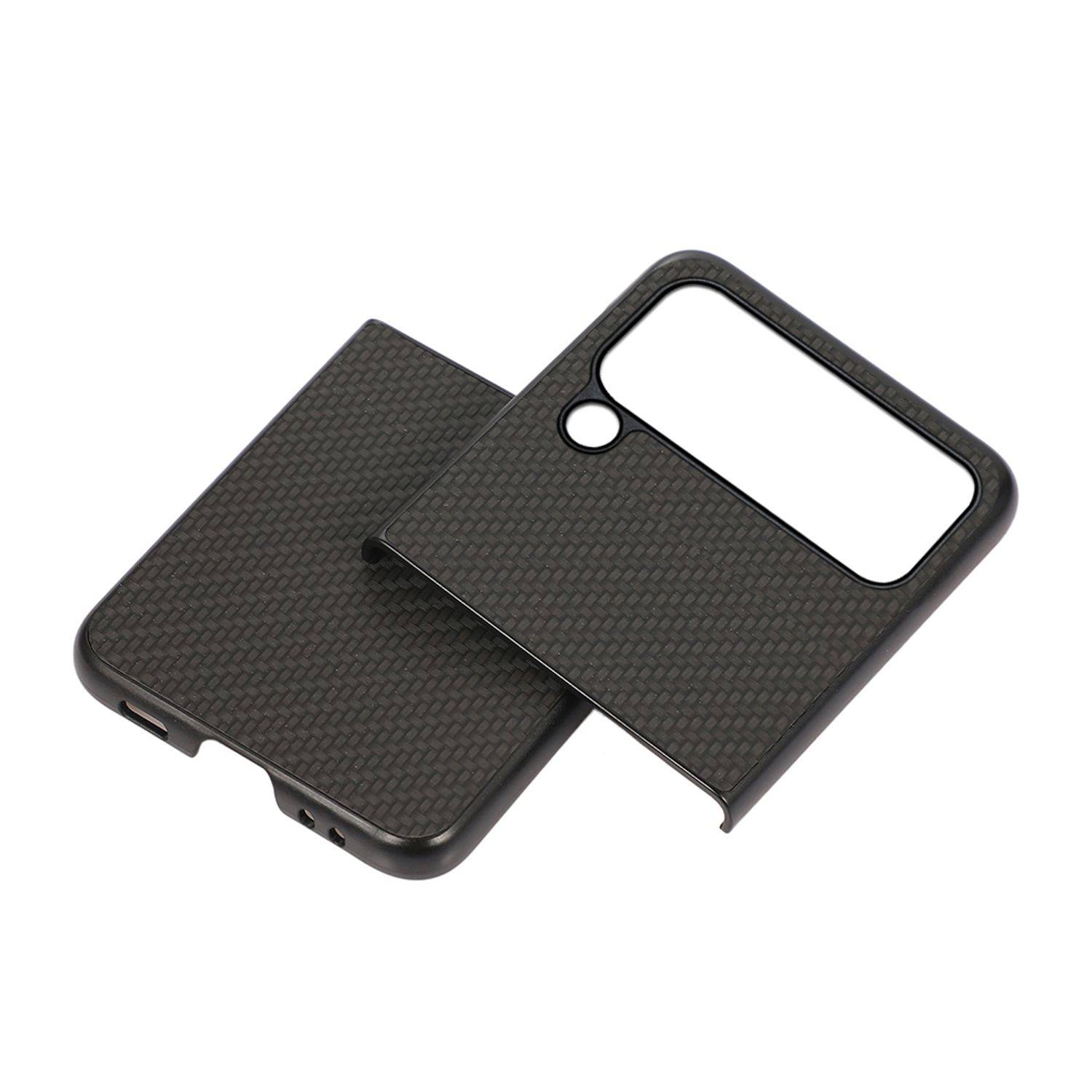 Hülle kompatibel mit Samsung Galaxy Z Flip4 5G Kunststoff Soft Handyhülle - Handy Case Schwarz