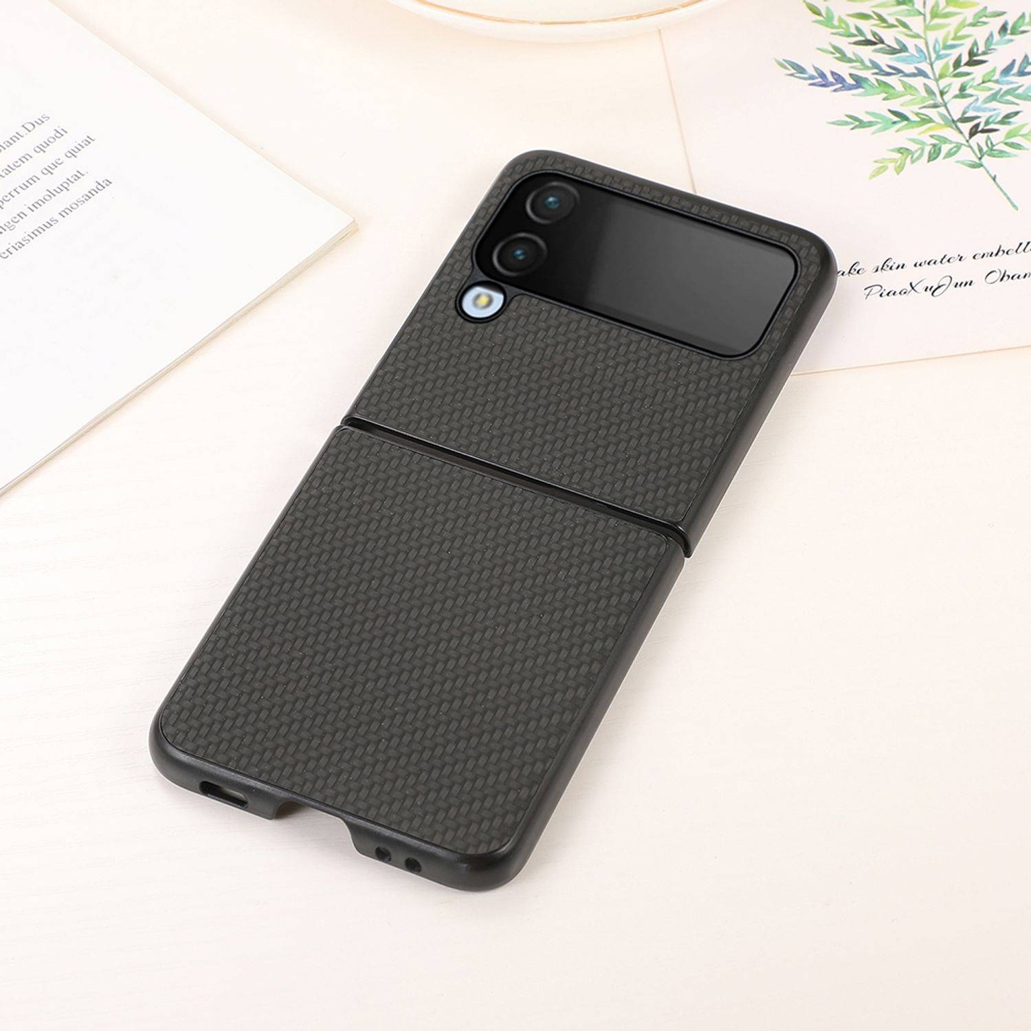 Hülle kompatibel mit Samsung Galaxy Z Flip4 5G Kunststoff Soft Handyhülle - Handy Case Schwarz