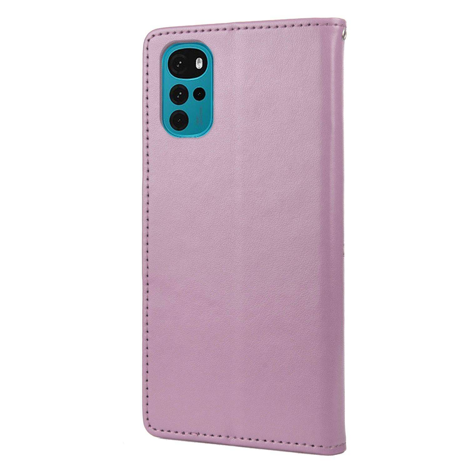 Hülle kompatibel mit Motorola Moto G22 Kunstleder Handyhülle - Handy Case Helles Lila