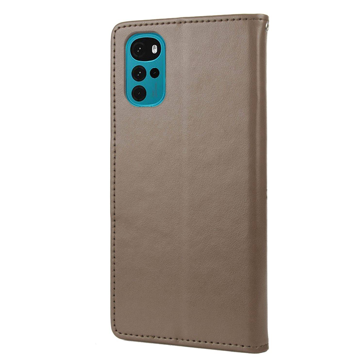 Hülle kompatibel mit Motorola Moto G22 Kunstleder Handyhülle - Handy Case Grau