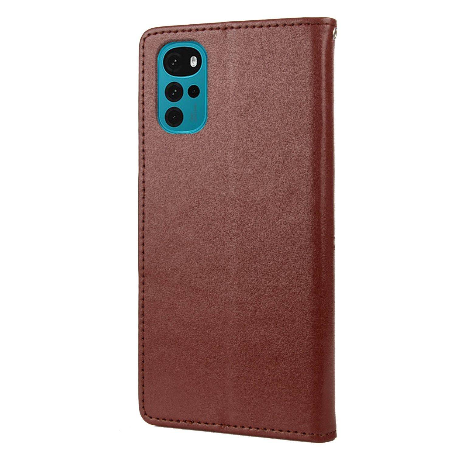 Hülle kompatibel mit Motorola Moto G22 Kunstleder Handyhülle - Handy Case Braun
