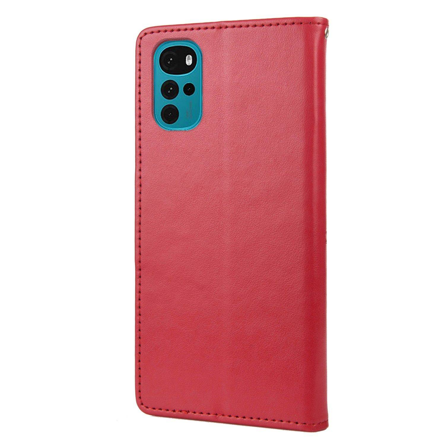 Hülle kompatibel mit Motorola Moto G22 Kunstleder Handyhülle - Handy Case Rot