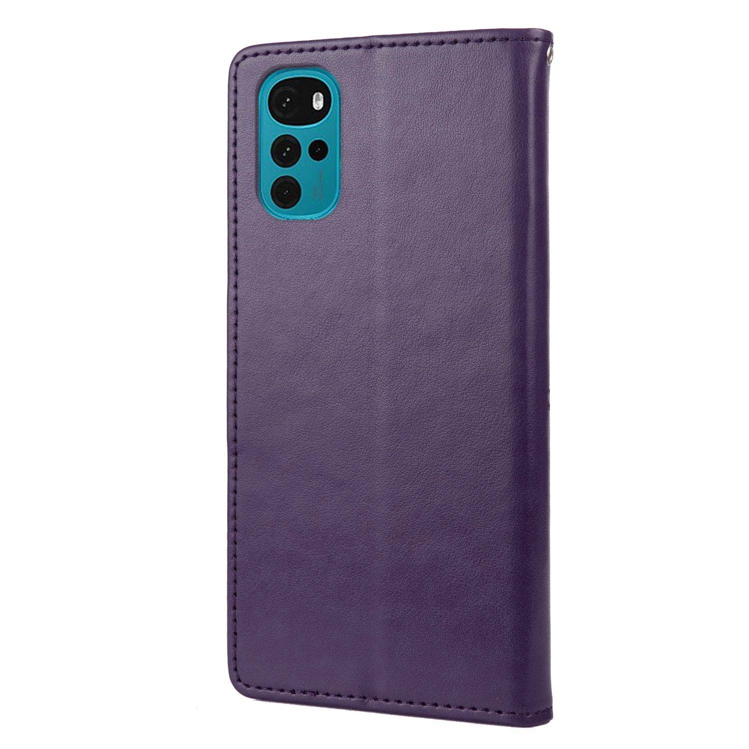 Hülle kompatibel mit Motorola Moto G22 Kunstleder Handyhülle - Handy Case Dunkellila