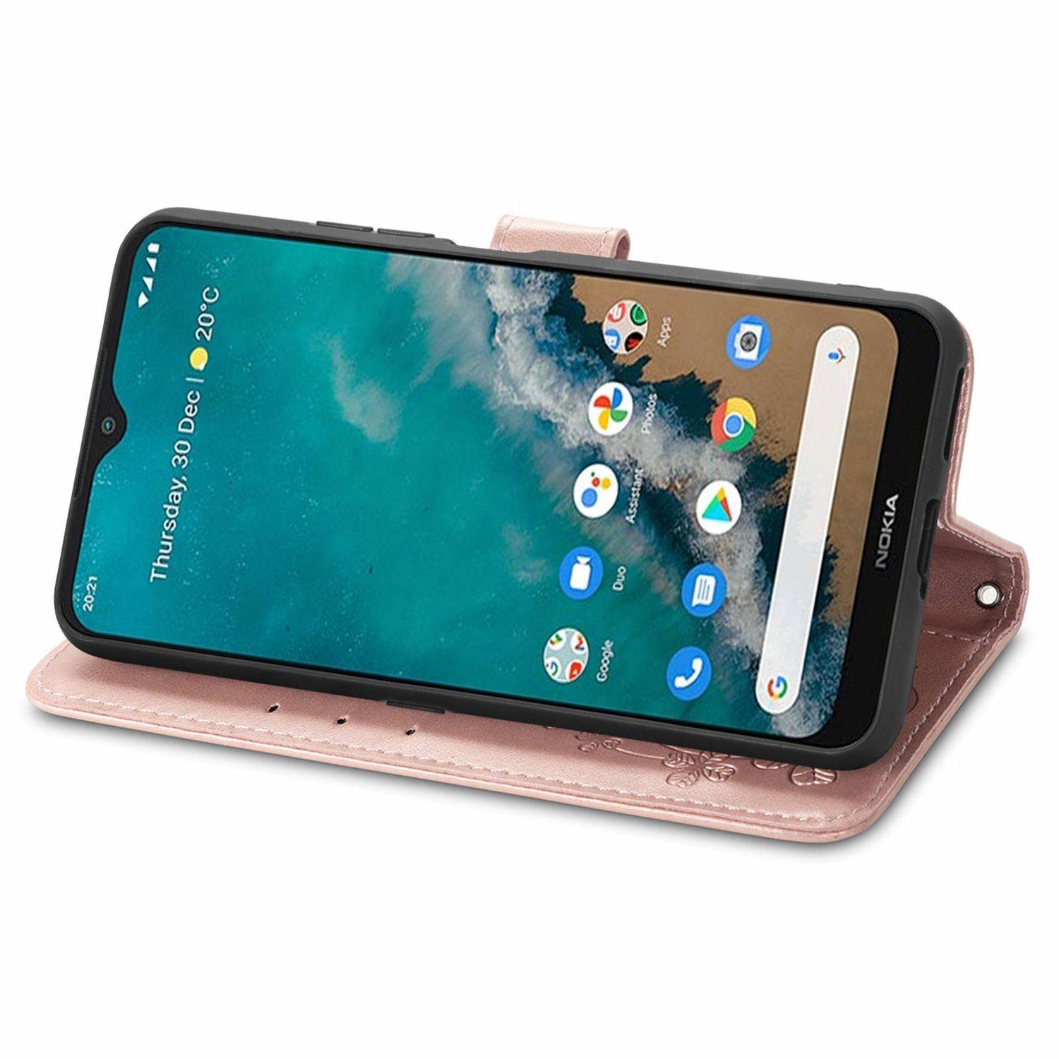 Hülle kompatibel mit Nokia G50 Kunstleder Handyhülle - Handy Case Rose Gold