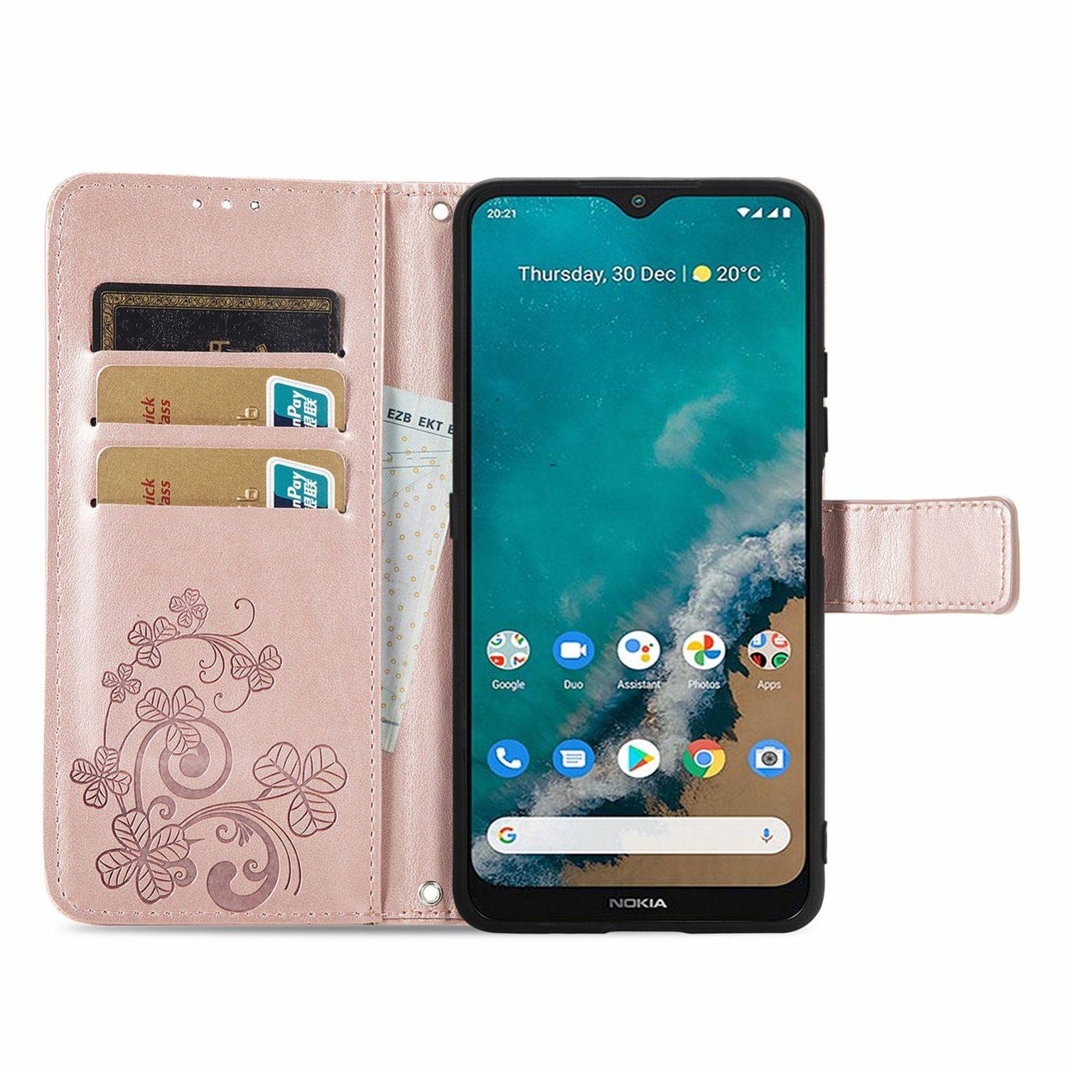 Hülle kompatibel mit Nokia G50 Kunstleder Handyhülle - Handy Case Rose Gold