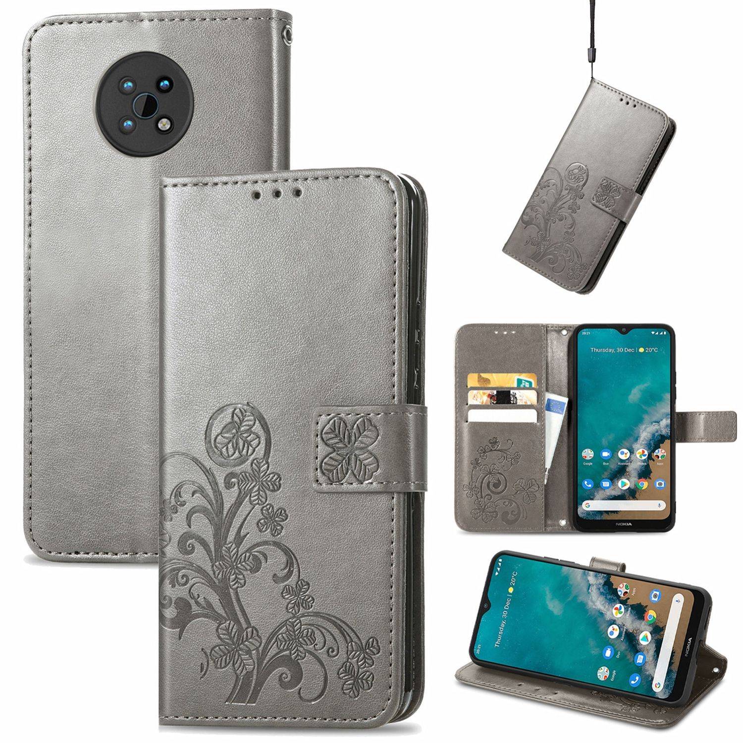Hülle kompatibel mit Nokia G50 Kunstleder Handyhülle - Handy Case Grau