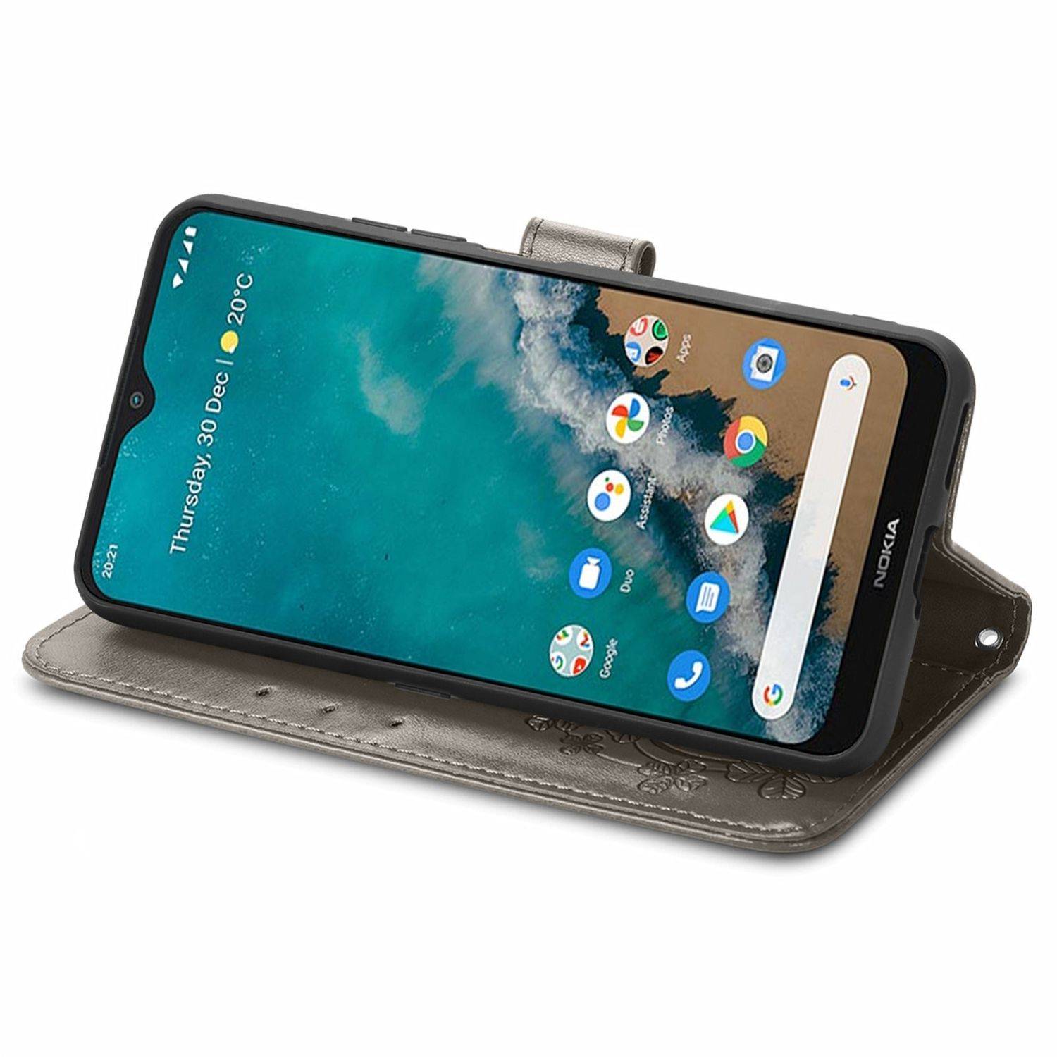 Hülle kompatibel mit Nokia G50 Kunstleder Handyhülle - Handy Case Grau