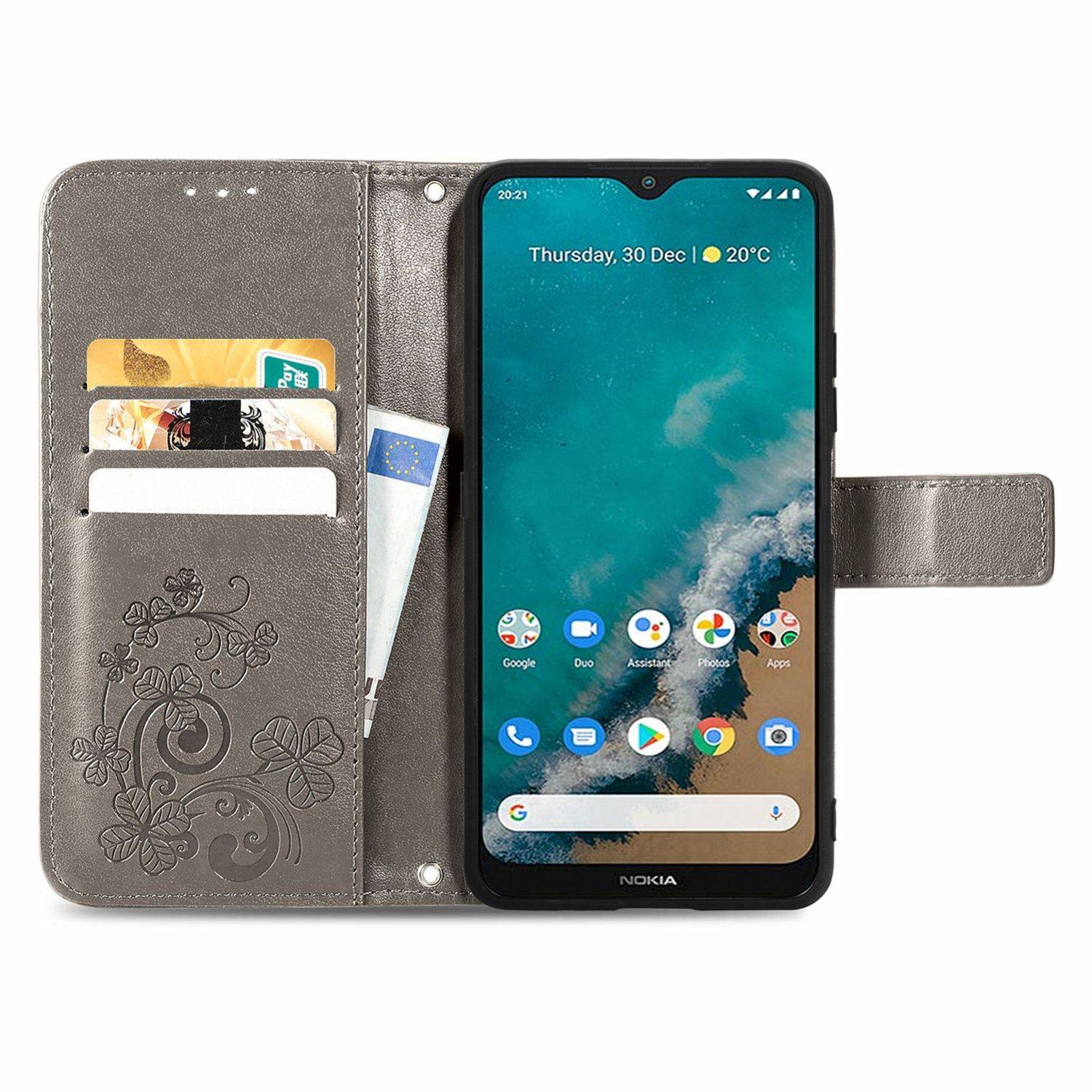Hülle kompatibel mit Nokia G50 Kunstleder Handyhülle - Handy Case Grau