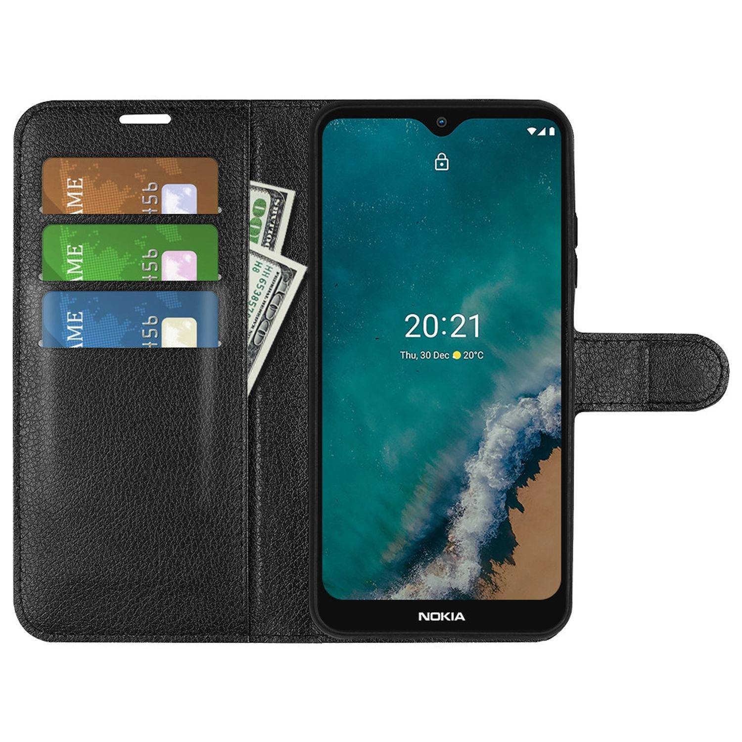 Hülle kompatibel mit Nokia G50 Kunstleder Handyhülle - Handy Case Schwarz