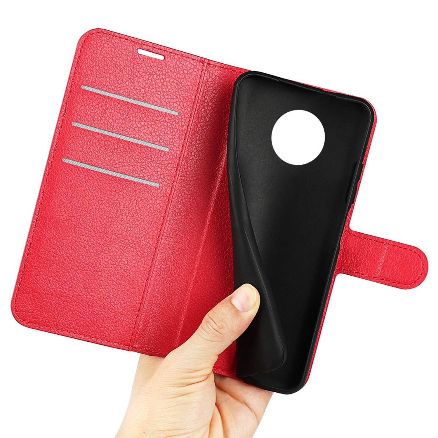 Hülle kompatibel mit Nokia G50 Kunstleder Handyhülle - Handy Case Rot