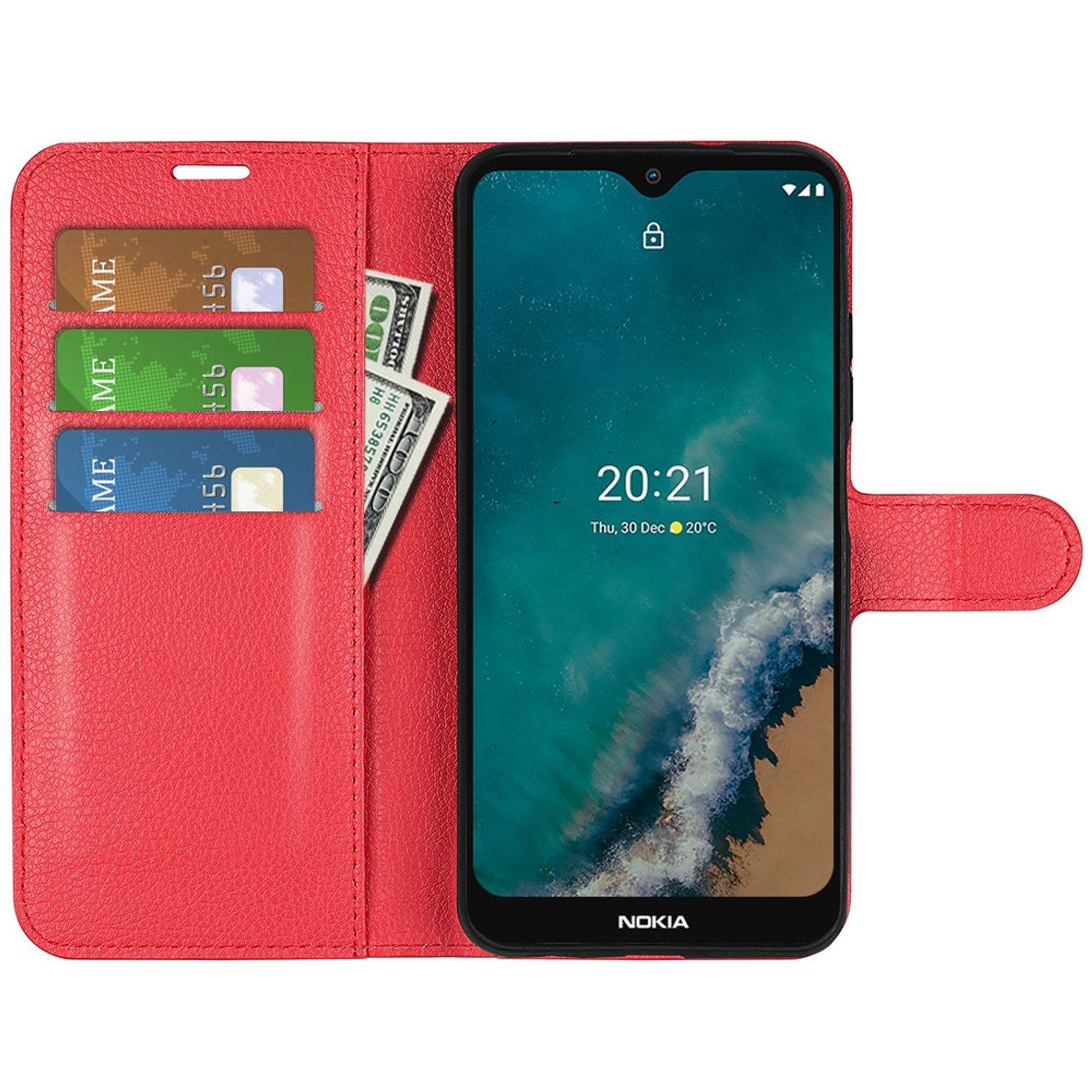 Hülle kompatibel mit Nokia G50 Kunstleder Handyhülle - Handy Case Rot