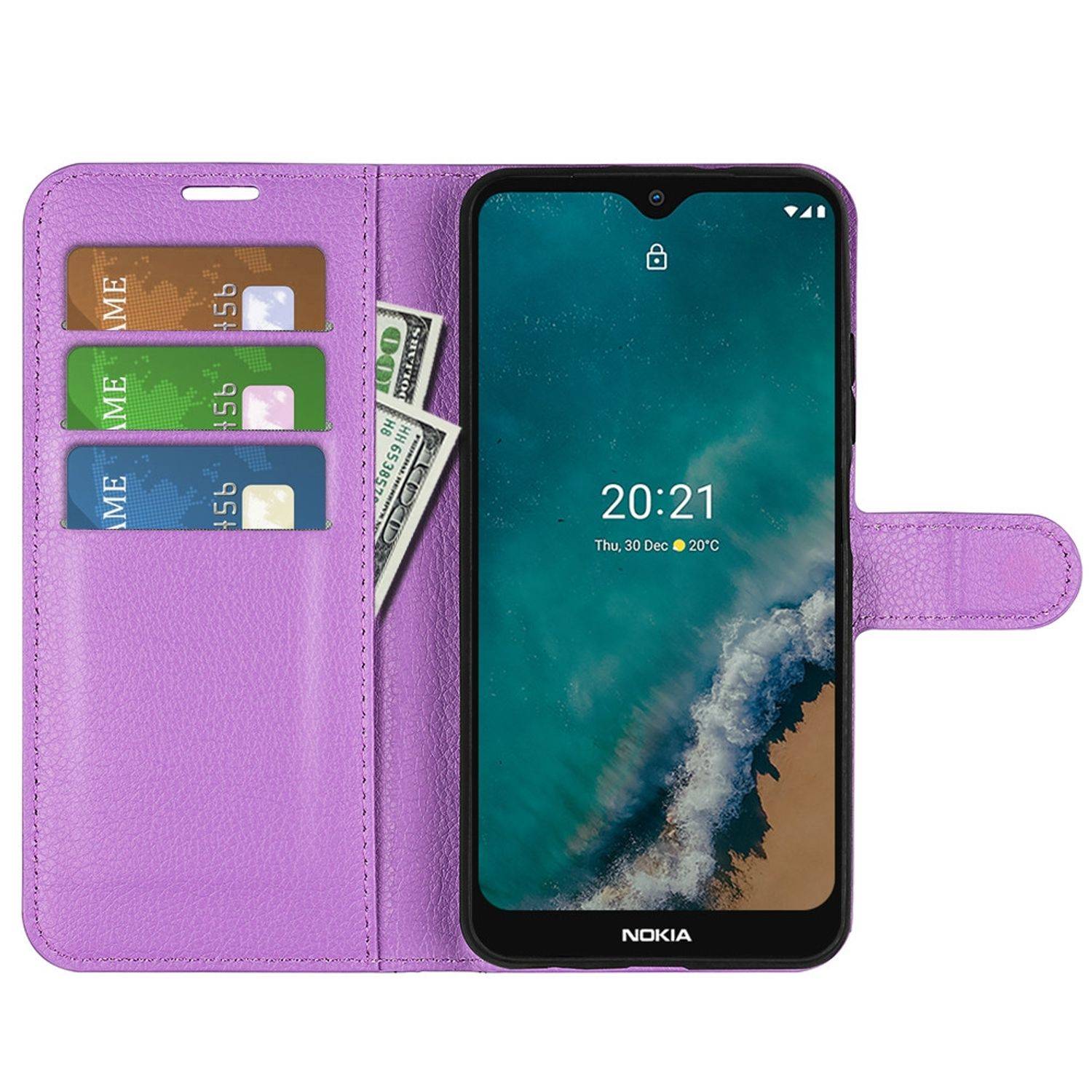 Hülle kompatibel mit Nokia G50 Kunstleder Handyhülle - Handy Case Violett