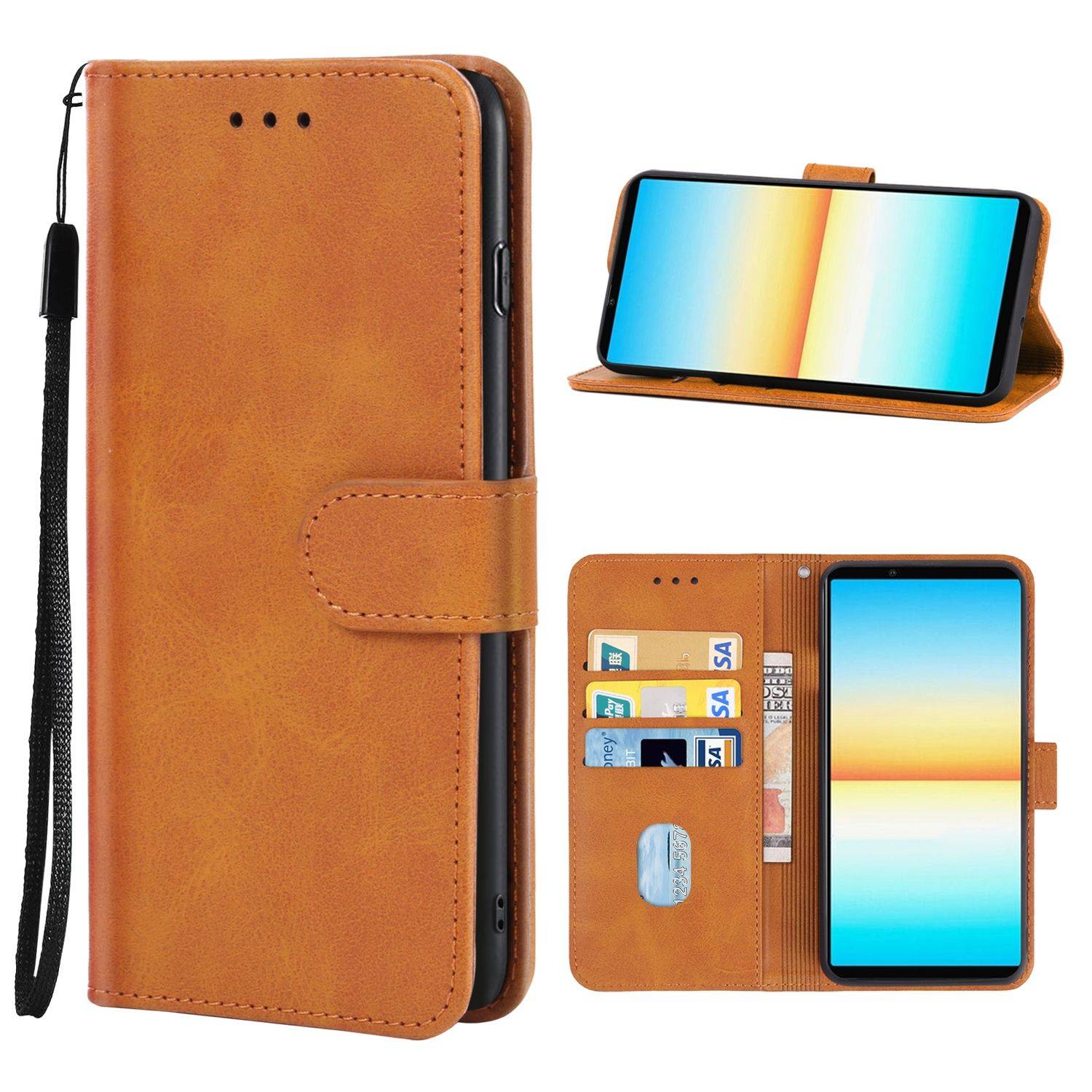 Hülle kompatibel mit Sony Xperia 10 IV Kunstleder Handyhülle - Handy Case Braun