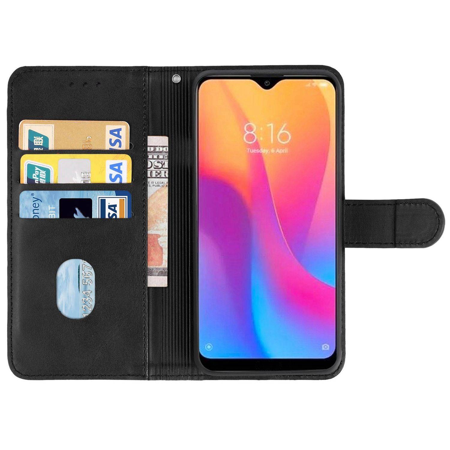 Hülle kompatibel mit Xiaomi Redmi 9AT Kunstleder Handyhülle - Handy Case Schwarz
