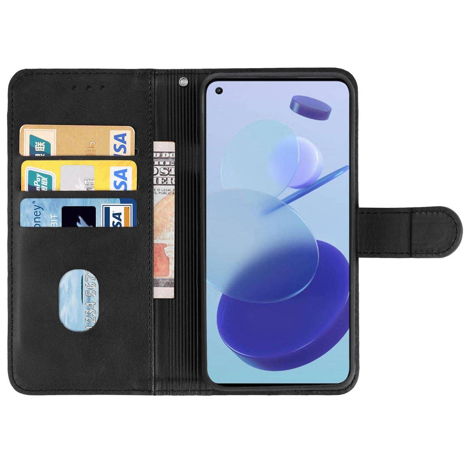 Hülle kompatibel mit Xiaomi Mi 11 Lite 4G / 5G Kunstleder Handyhülle - Handy Case Schwarz