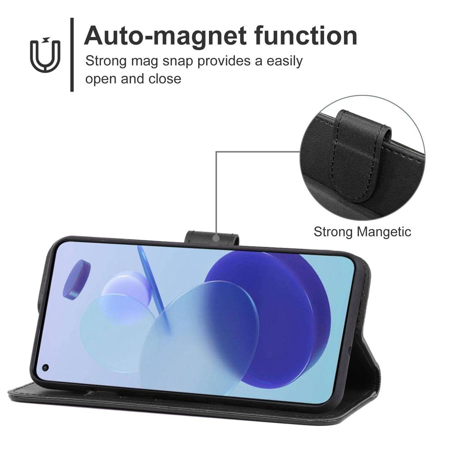Hülle kompatibel mit Xiaomi Mi 11 Lite 4G / 5G Kunstleder Handyhülle - Handy Case Schwarz