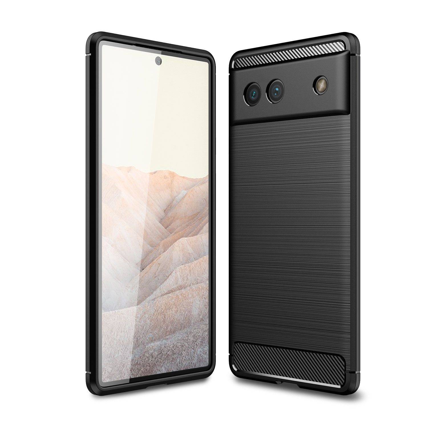 Hülle kompatibel mit Google Pixel 6A Kunststoff Soft Handyhülle - Handy Case Schwarz
