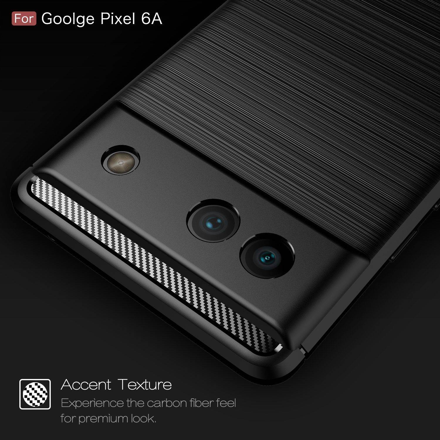 Hülle kompatibel mit Google Pixel 6A Kunststoff Soft Handyhülle - Handy Case Schwarz