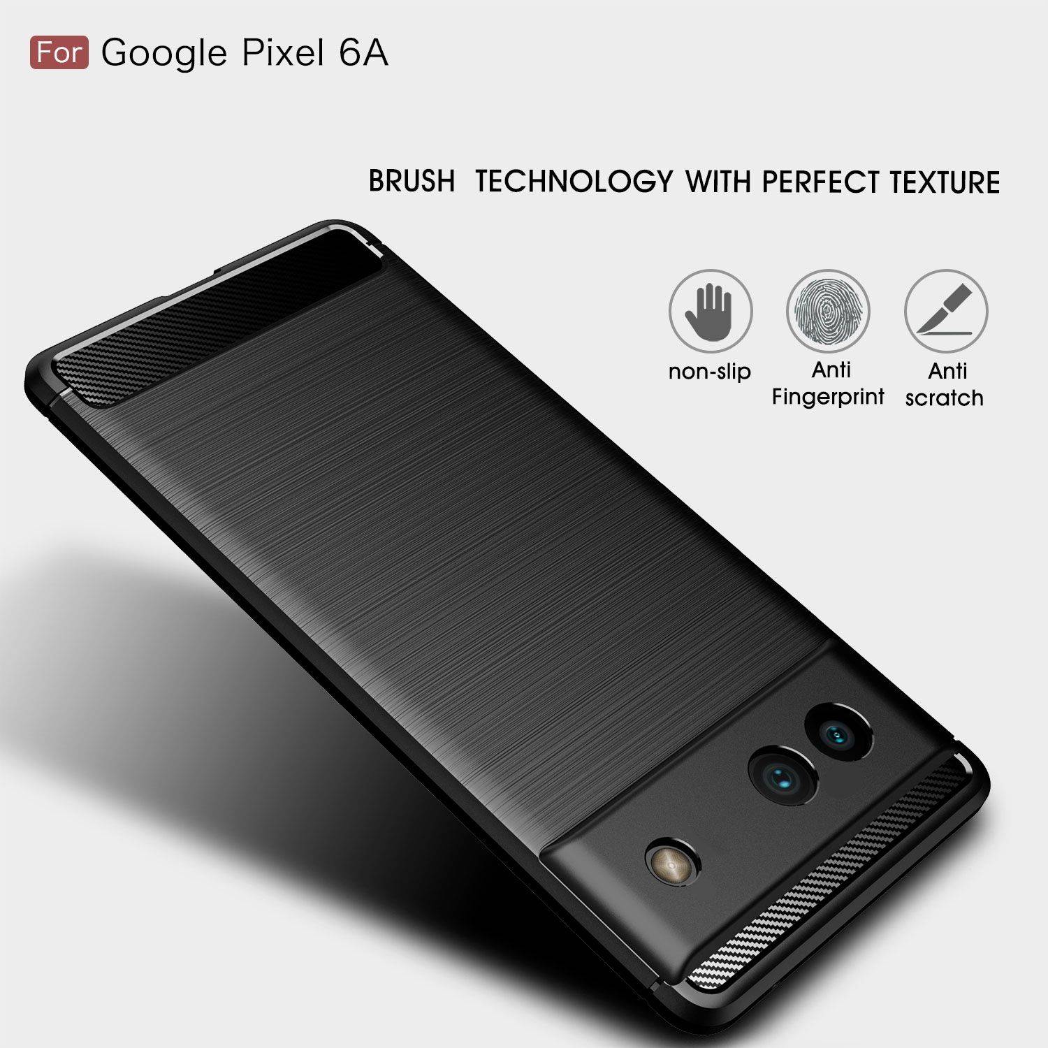 Hülle kompatibel mit Google Pixel 6A Kunststoff Soft Handyhülle - Handy Case Schwarz