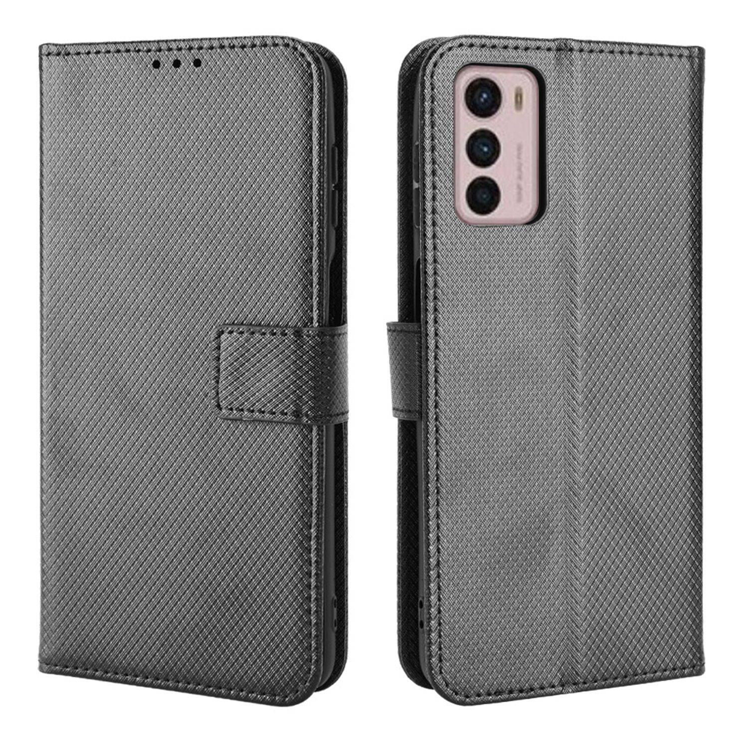 Hülle kompatibel mit Motorola Moto G42 Kunstleder Handyhülle - Handy Case Schwarz