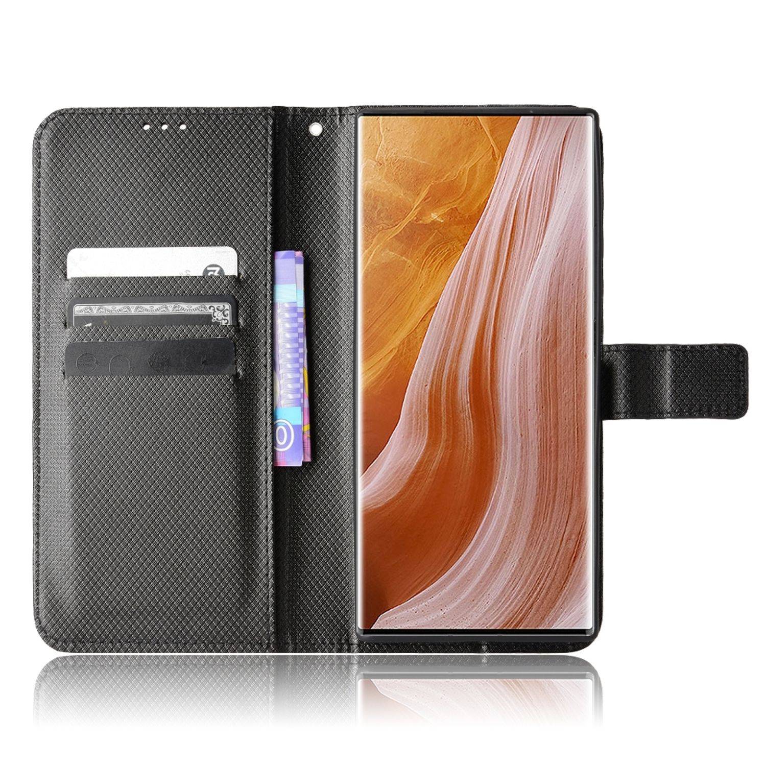 Hülle kompatibel mit ZTE Axon 40 Ultra Kunstleder Handyhülle - Handy Case Schwarz