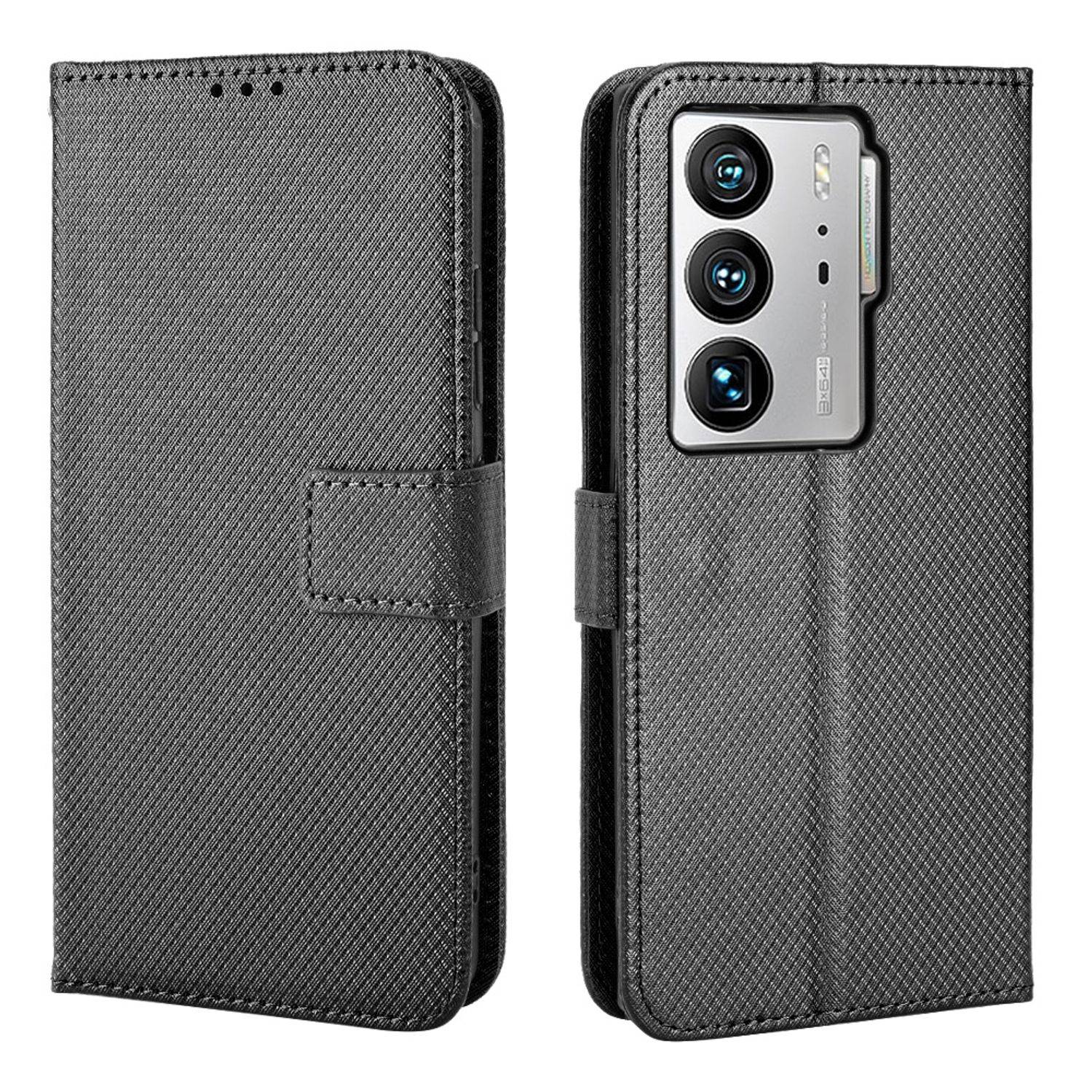 Hülle kompatibel mit ZTE Axon 40 Ultra Kunstleder Handyhülle - Handy Case Schwarz