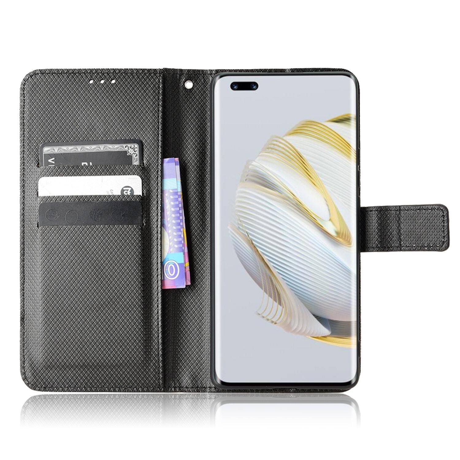 Hülle kompatibel mit Huawei nova 10 Pro Kunstleder Handyhülle - Handy Case Schwarz