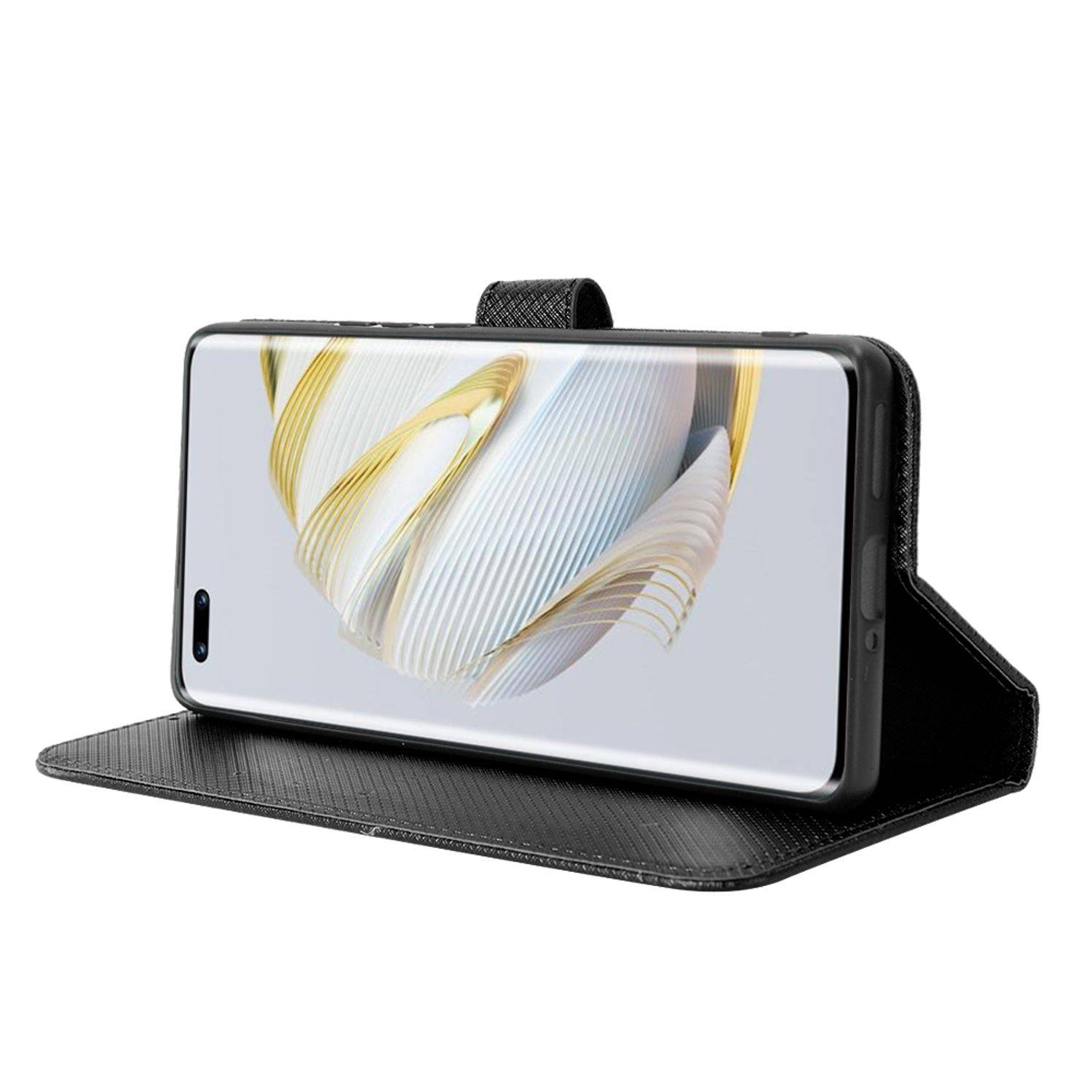 Hülle kompatibel mit Huawei nova 10 Pro Kunstleder Handyhülle - Handy Case Schwarz