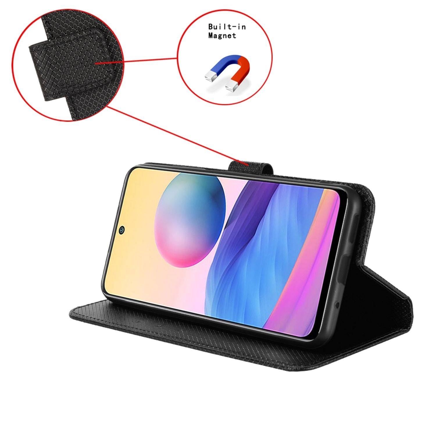 Hülle kompatibel mit Xiaomi 12S Ultra Kunstleder Handyhülle - Handy Case Schwarz