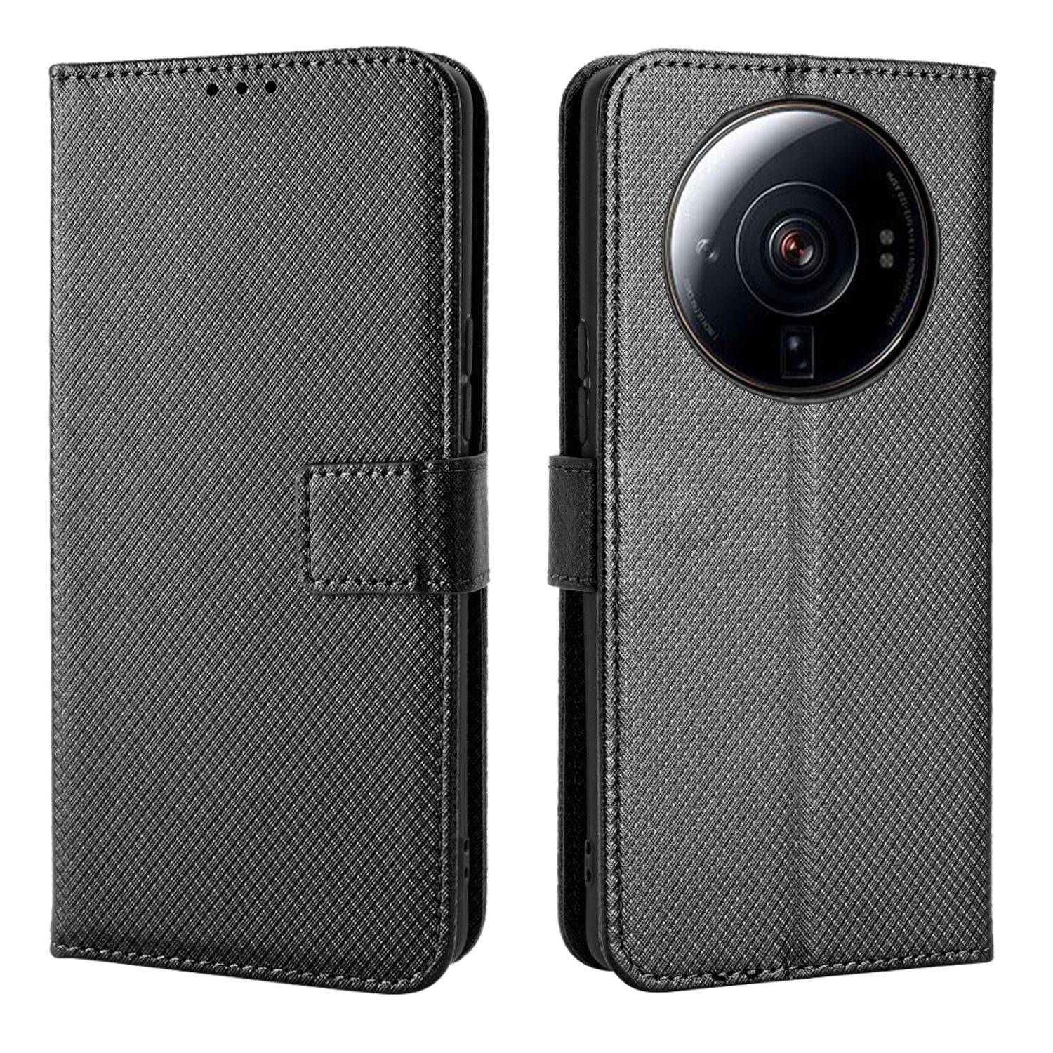 Hülle kompatibel mit Xiaomi 12S Ultra Kunstleder Handyhülle - Handy Case Schwarz
