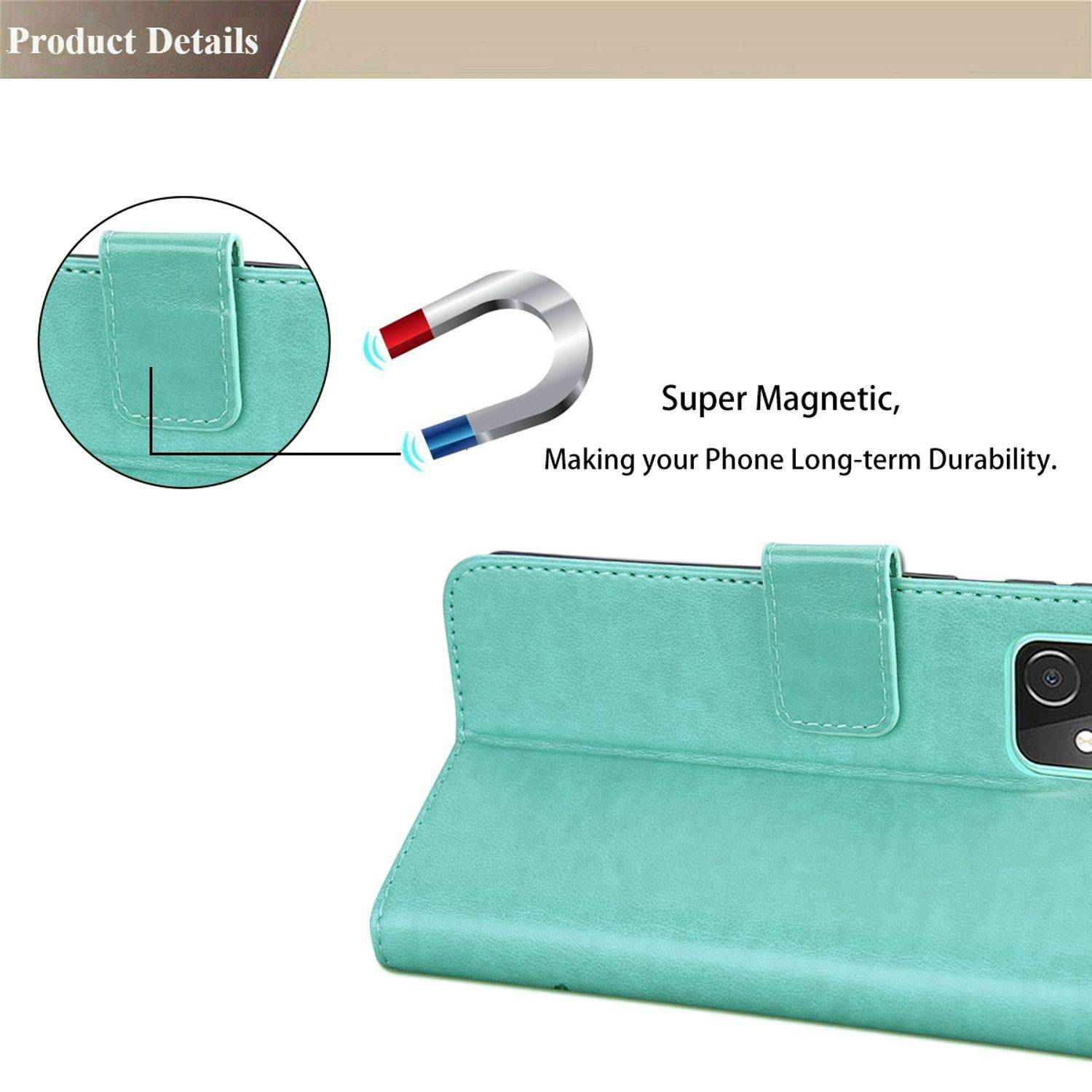 Hülle kompatibel mit Xiaomi Redmi 10C Kunstleder Handyhülle - Handy Case Grün