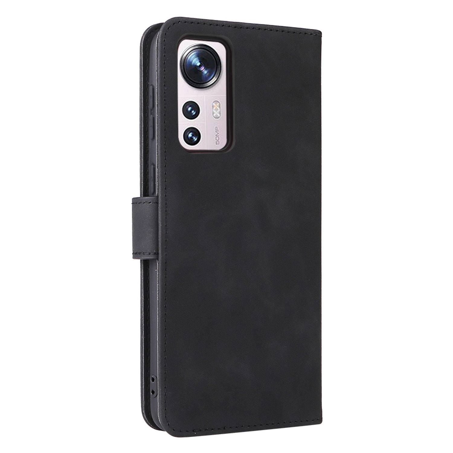 Hülle kompatibel mit Xiaomi 12 Lite Kunstleder Handyhülle - Handy Case Schwarz