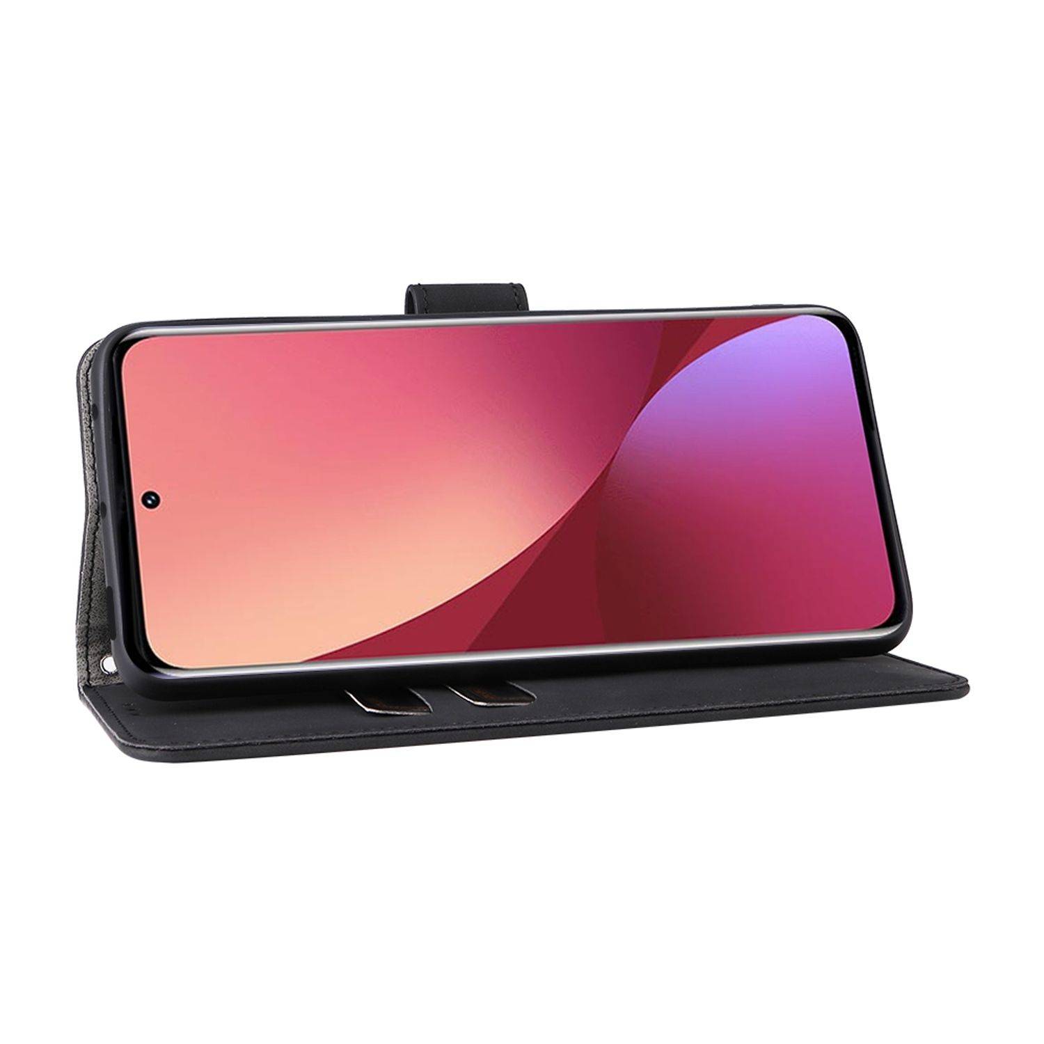 Hülle kompatibel mit Xiaomi 12 Lite Kunstleder Handyhülle - Handy Case Schwarz