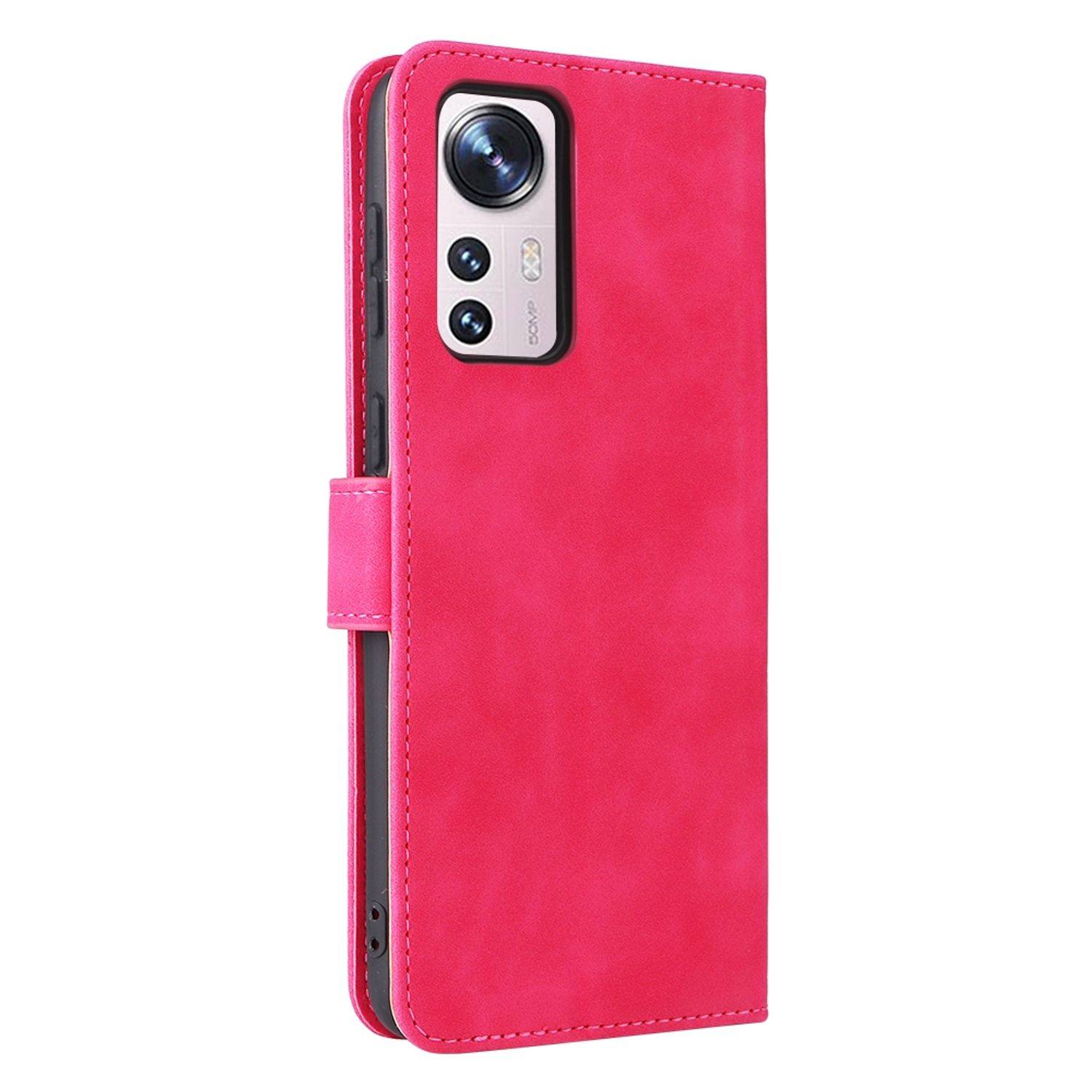 Hülle kompatibel mit Xiaomi 12 Lite Kunstleder Handyhülle - Handy Case Rosenrot