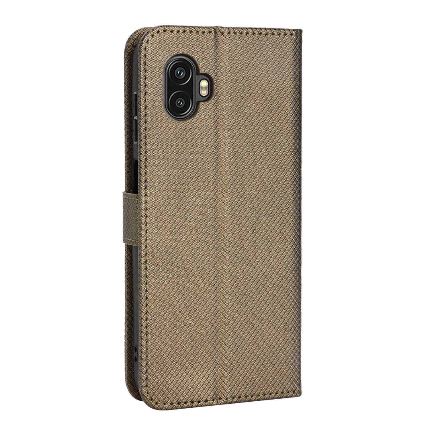 Hülle kompatibel mit Samsung Galaxy Xcover 6 Pro Kunstleder Handyhülle - Handy Case Braun