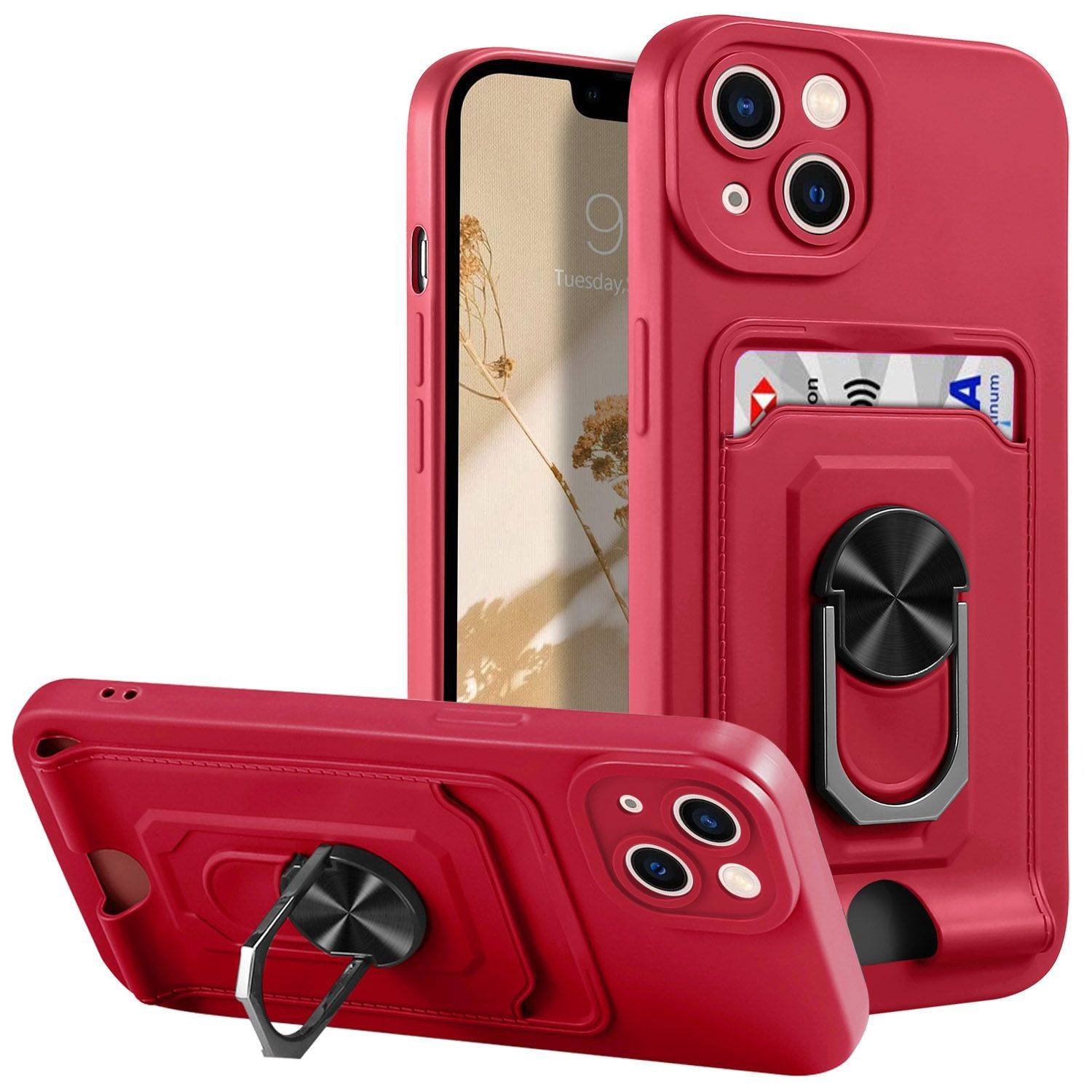 Hülle kompatibel mit Apple iPhone 14 Kunststoff Soft Handyhülle - Handy Case Rot