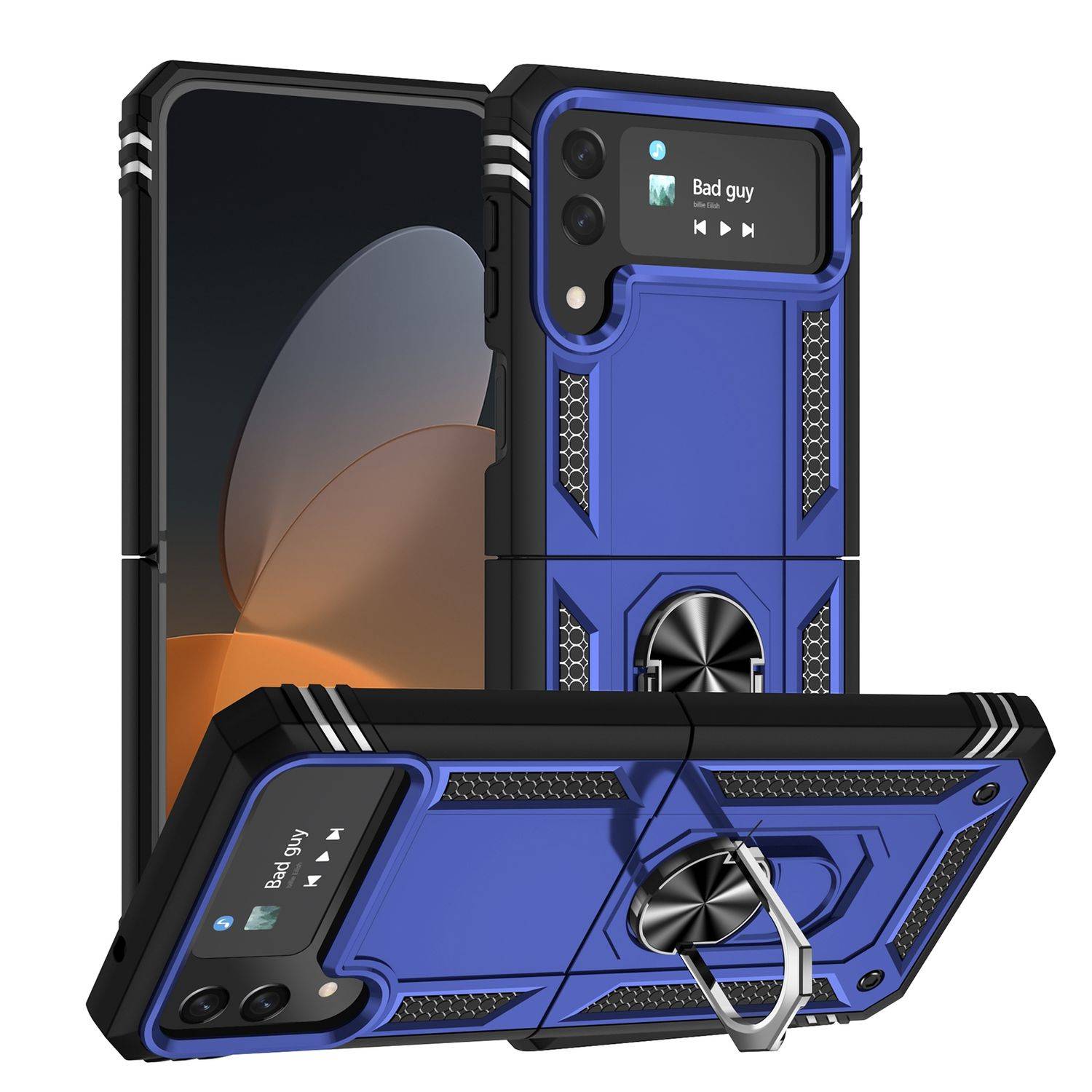 Hülle kompatibel mit Samsung Galaxy Z Flip4 5G Kunststoff Soft Handyhülle - Handy Case Blau
