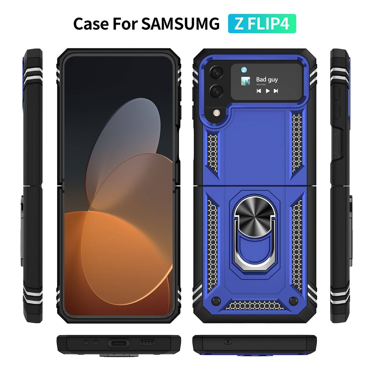 Hülle kompatibel mit Samsung Galaxy Z Flip4 5G Kunststoff Soft Handyhülle - Handy Case Blau