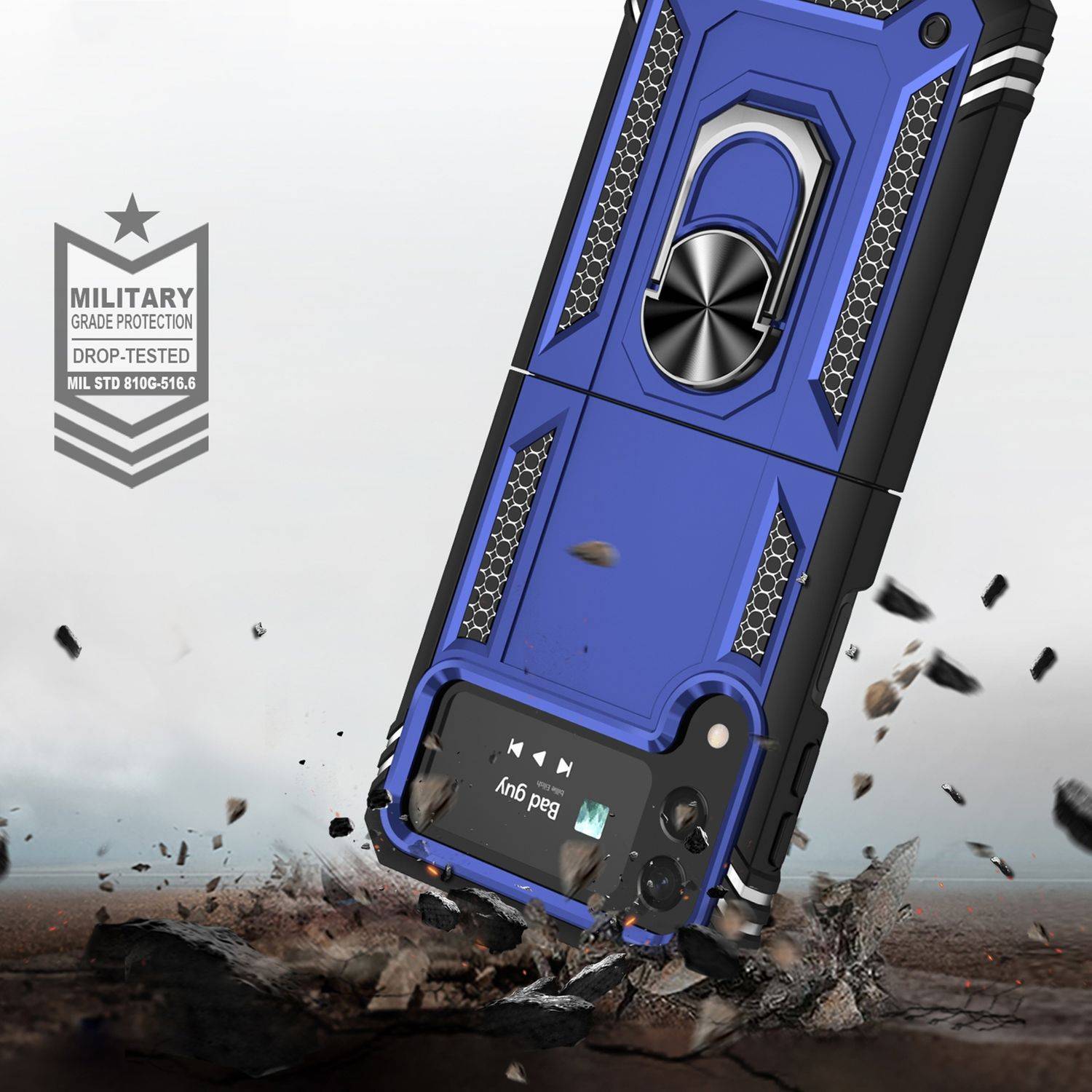 Hülle kompatibel mit Samsung Galaxy Z Flip4 5G Kunststoff Soft Handyhülle - Handy Case Blau