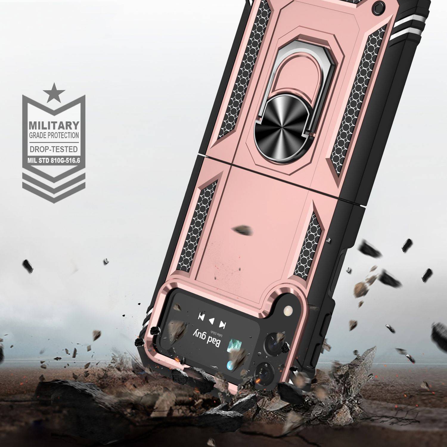 Hülle kompatibel mit Samsung Galaxy Z Flip4 5G Kunststoff Soft Handyhülle - Handy Case Roségold