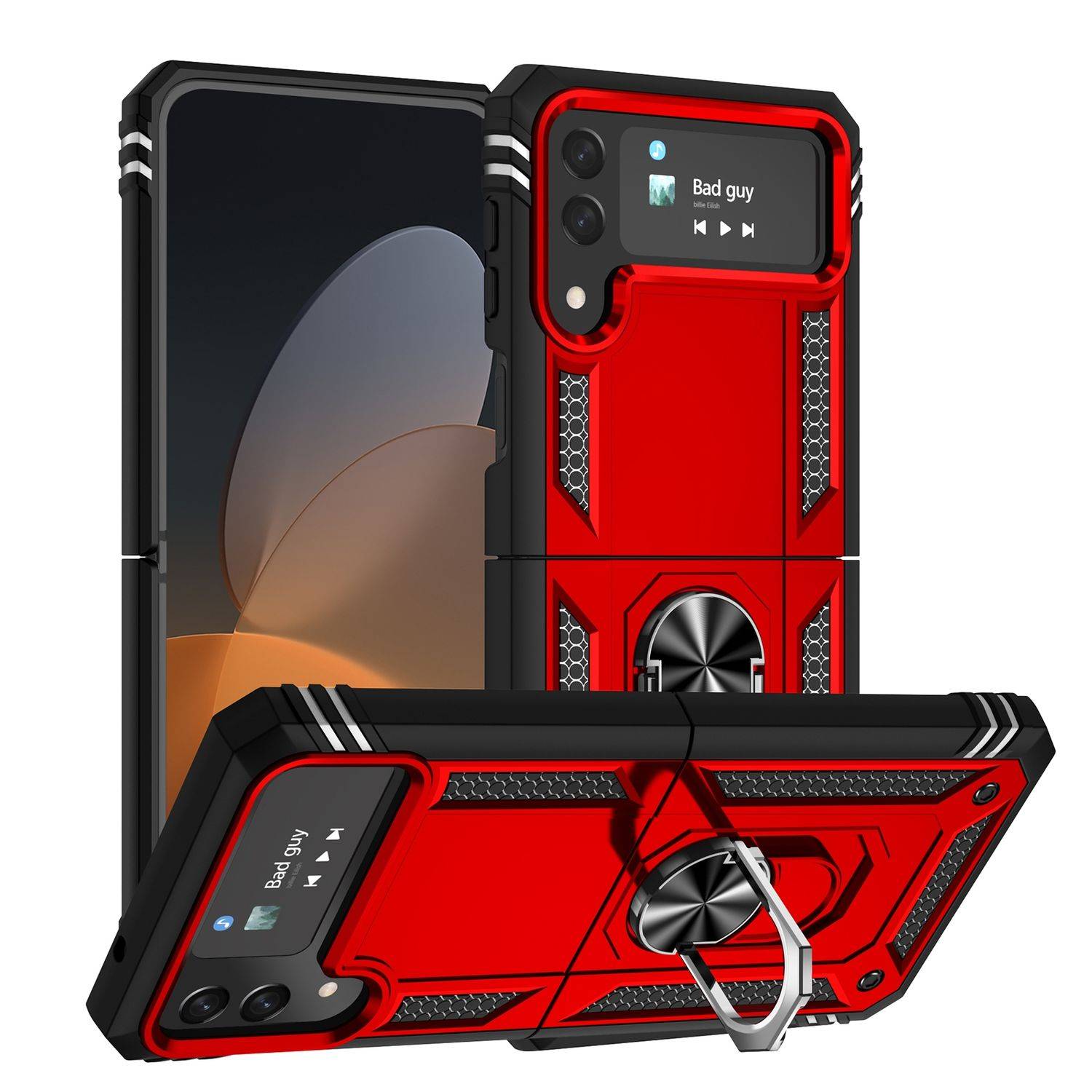 Hülle kompatibel mit Samsung Galaxy Z Flip4 5G Kunststoff Soft Handyhülle - Handy Case Rot