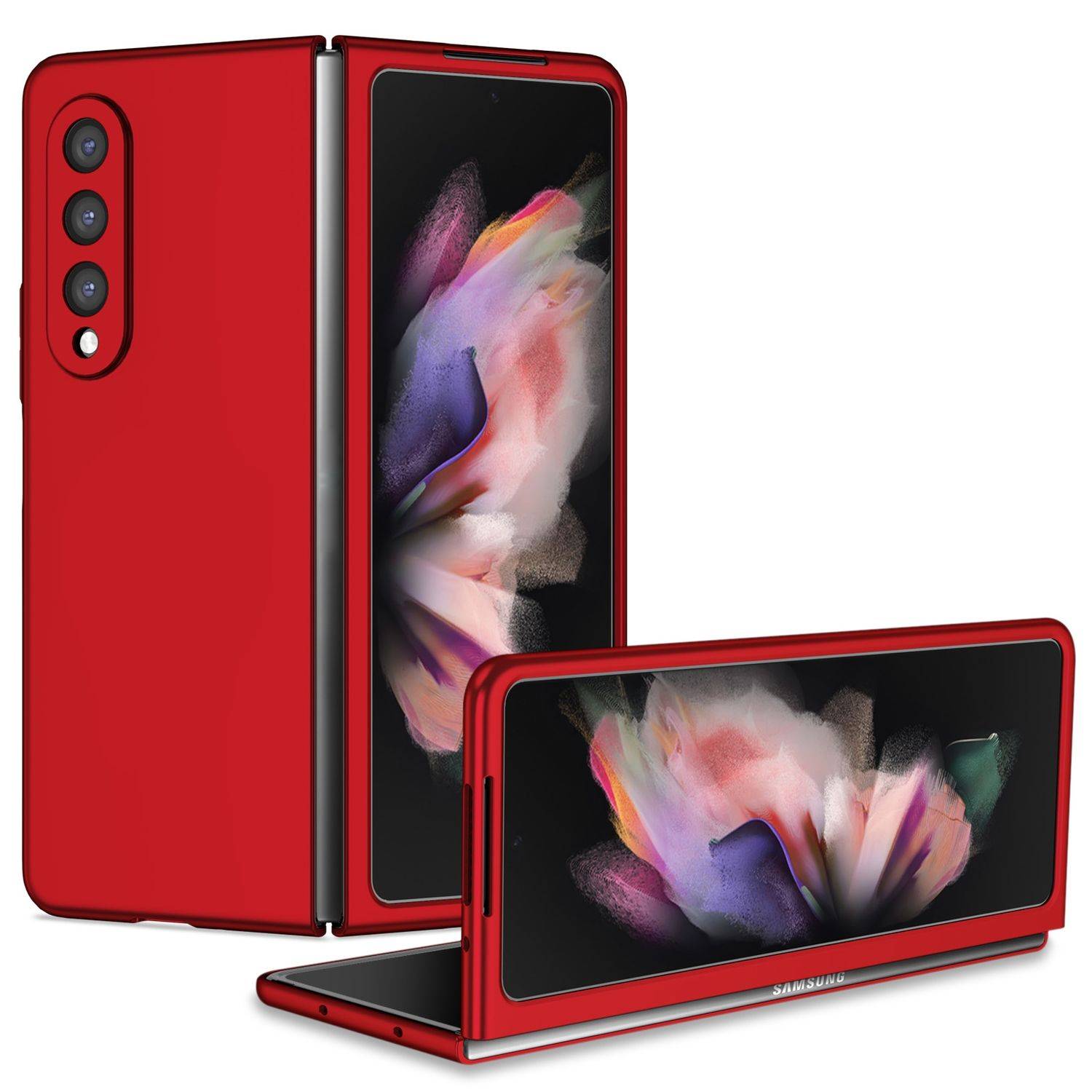 Hülle kompatibel mit Samsung Galaxy Z Fold4 5G Kunststoff Soft Handyhülle - Handy Case Rot