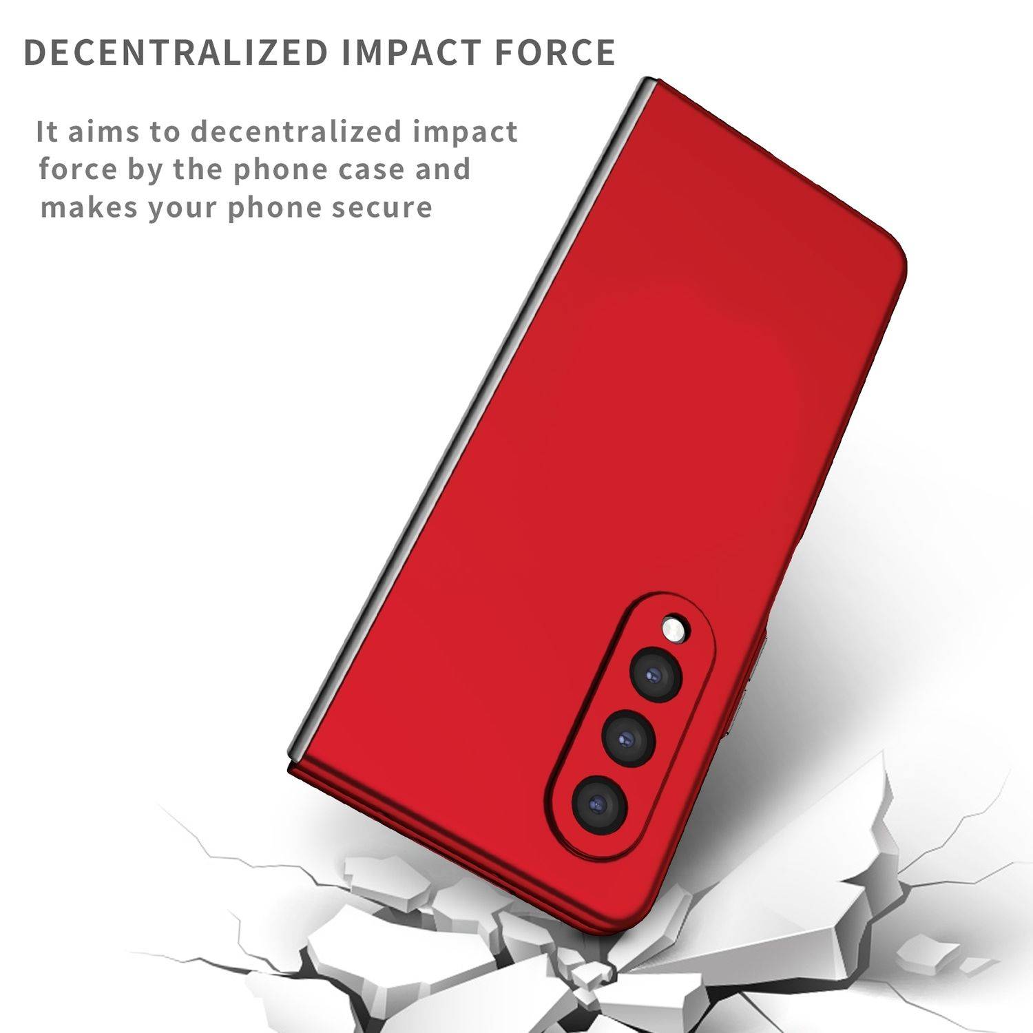 Hülle kompatibel mit Samsung Galaxy Z Fold4 5G Kunststoff Soft Handyhülle - Handy Case Rot