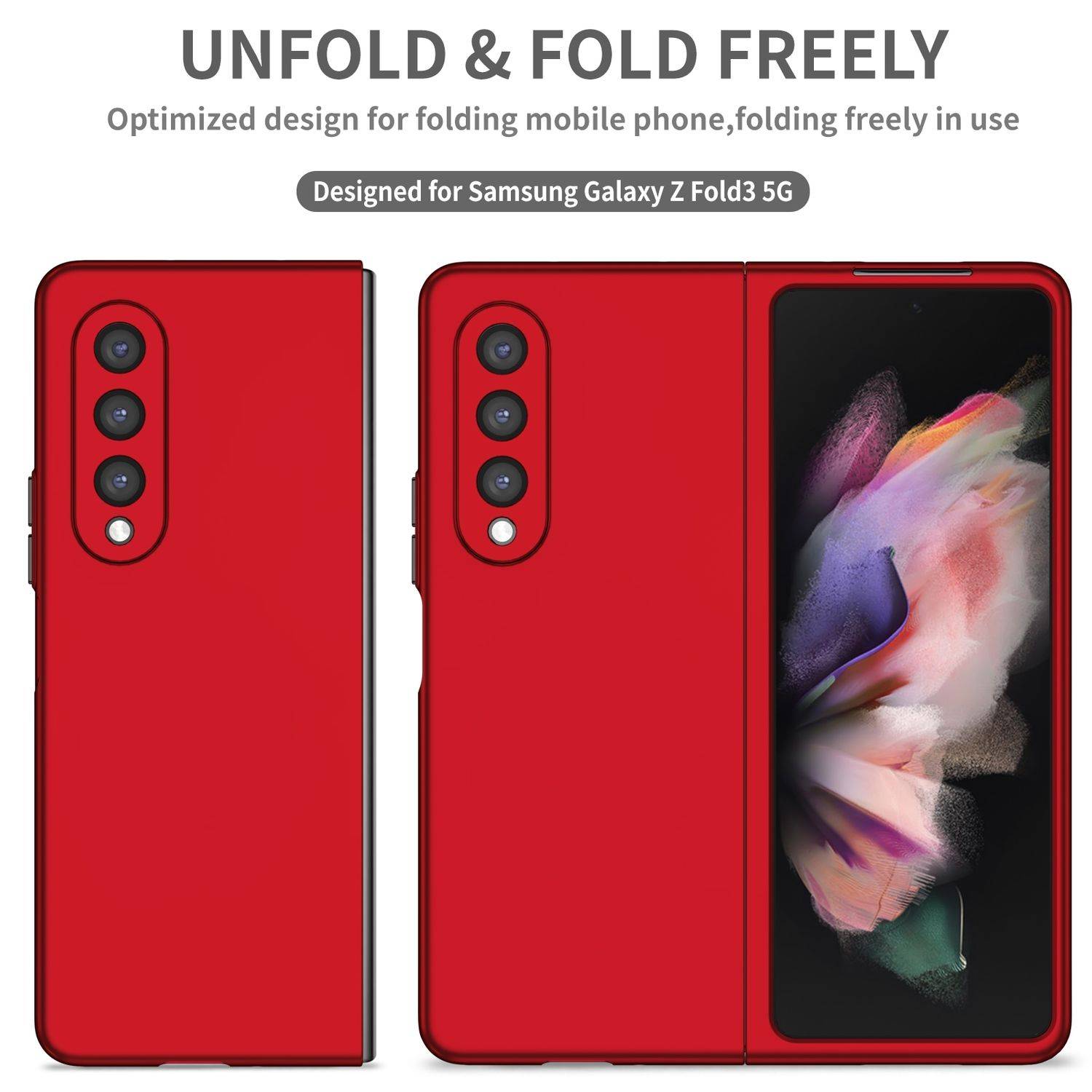 Hülle kompatibel mit Samsung Galaxy Z Fold4 5G Kunststoff Soft Handyhülle - Handy Case Rot