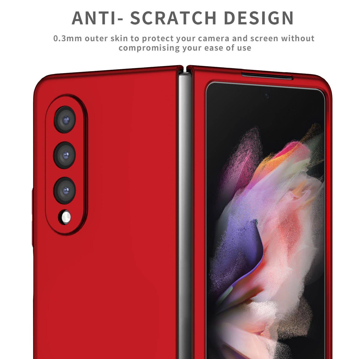 Hülle kompatibel mit Samsung Galaxy Z Fold4 5G Kunststoff Soft Handyhülle - Handy Case Rot