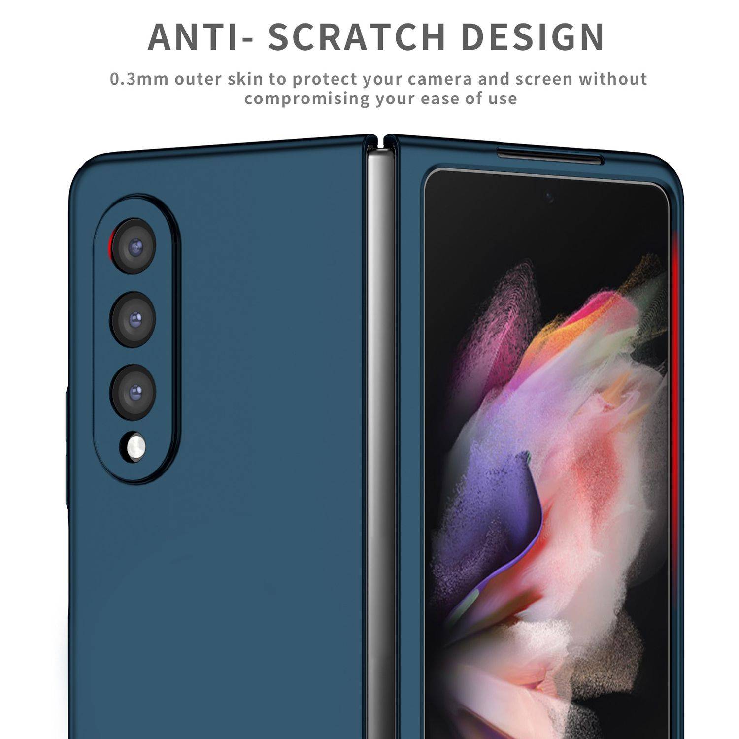 Hülle kompatibel mit Samsung Galaxy Z Fold4 5G Kunststoff Soft Handyhülle - Handy Case Dunkelblau
