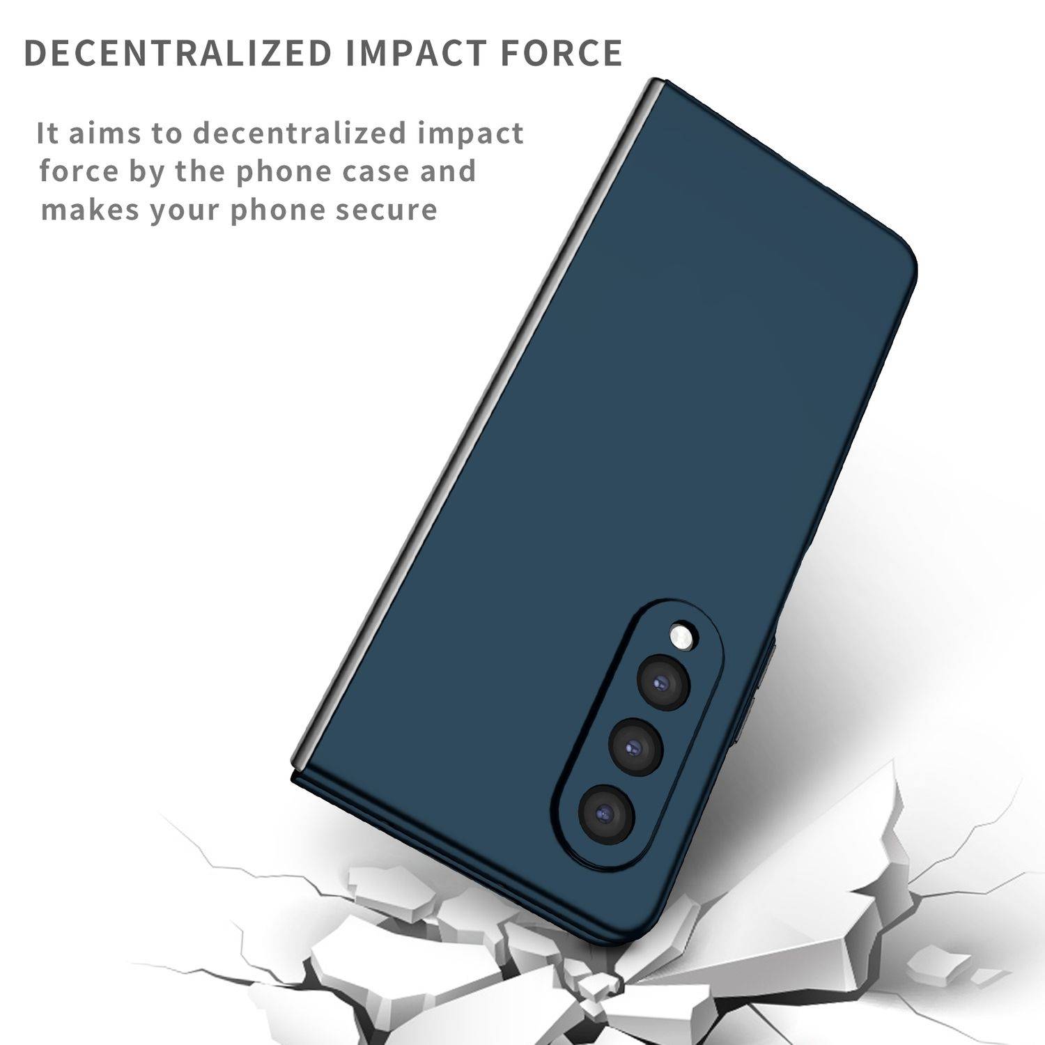 Hülle kompatibel mit Samsung Galaxy Z Fold4 5G Kunststoff Soft Handyhülle - Handy Case Dunkelblau