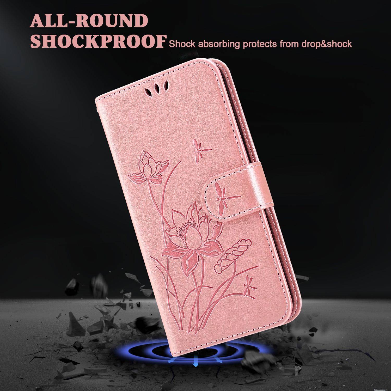 Hülle kompatibel mit Apple iPhone 14 Pro Max Kunstleder Handyhülle - Handy Case Rosa