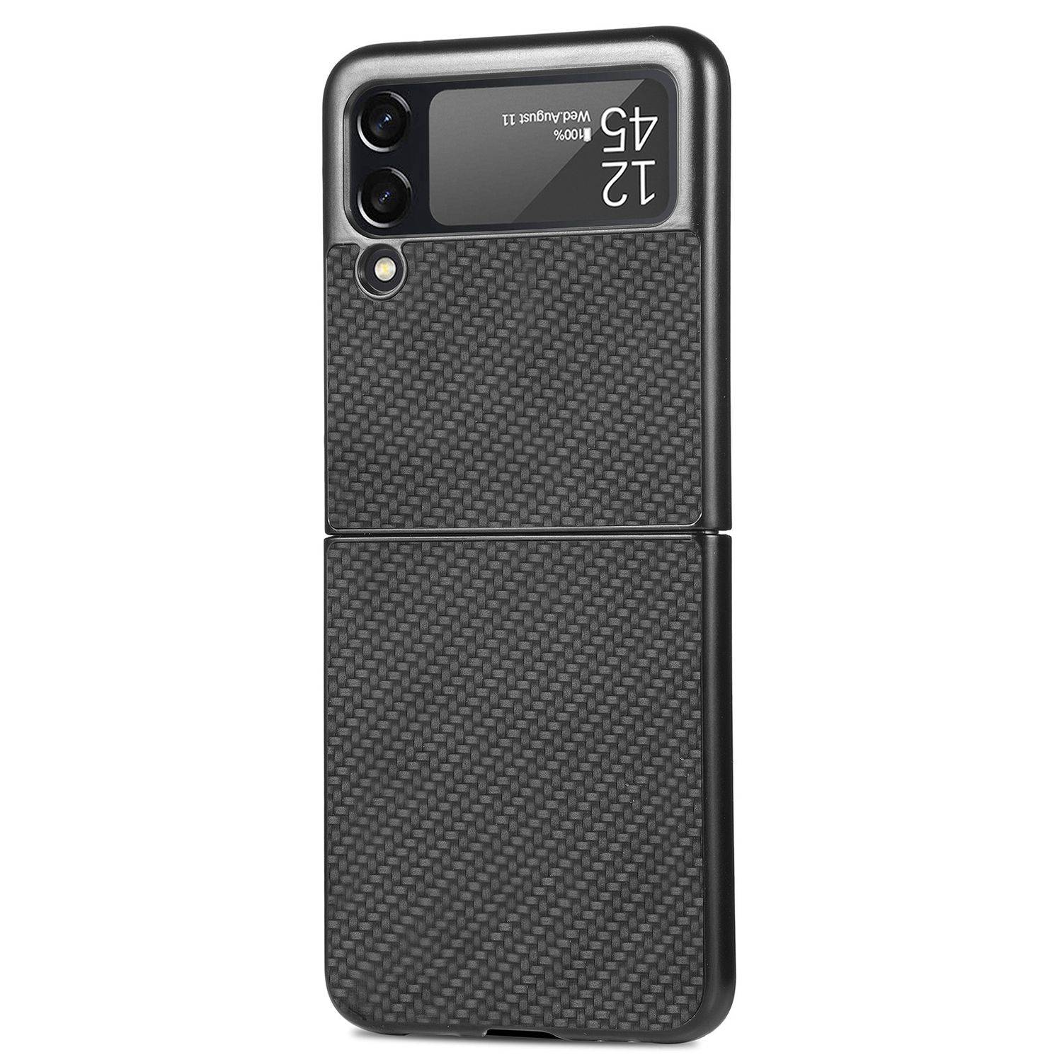 Hülle kompatibel mit Samsung Galaxy Z Flip4 5G Kunststoff Soft Handyhülle - Handy Case Schwarz